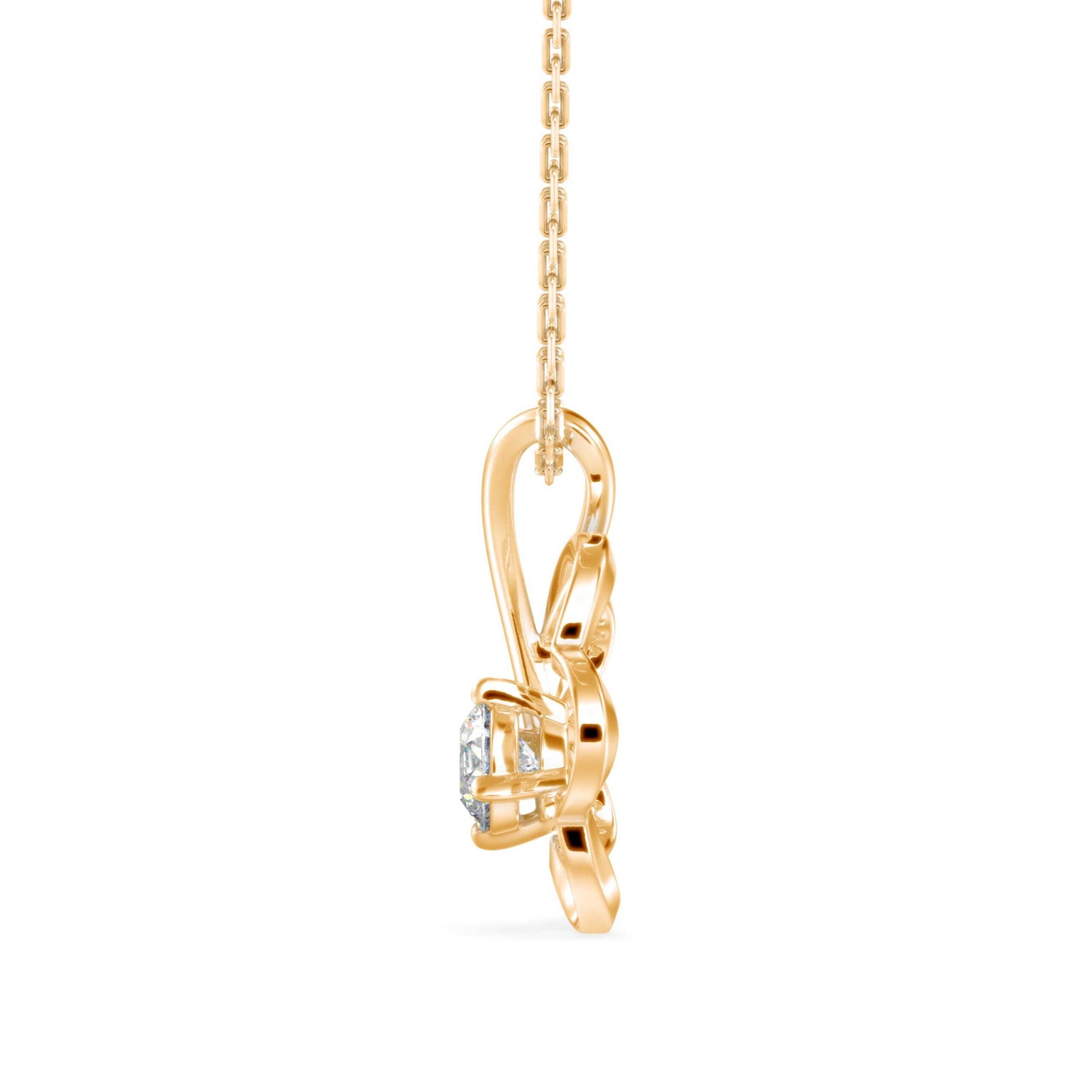 Daisy Diamond Pendant Side view