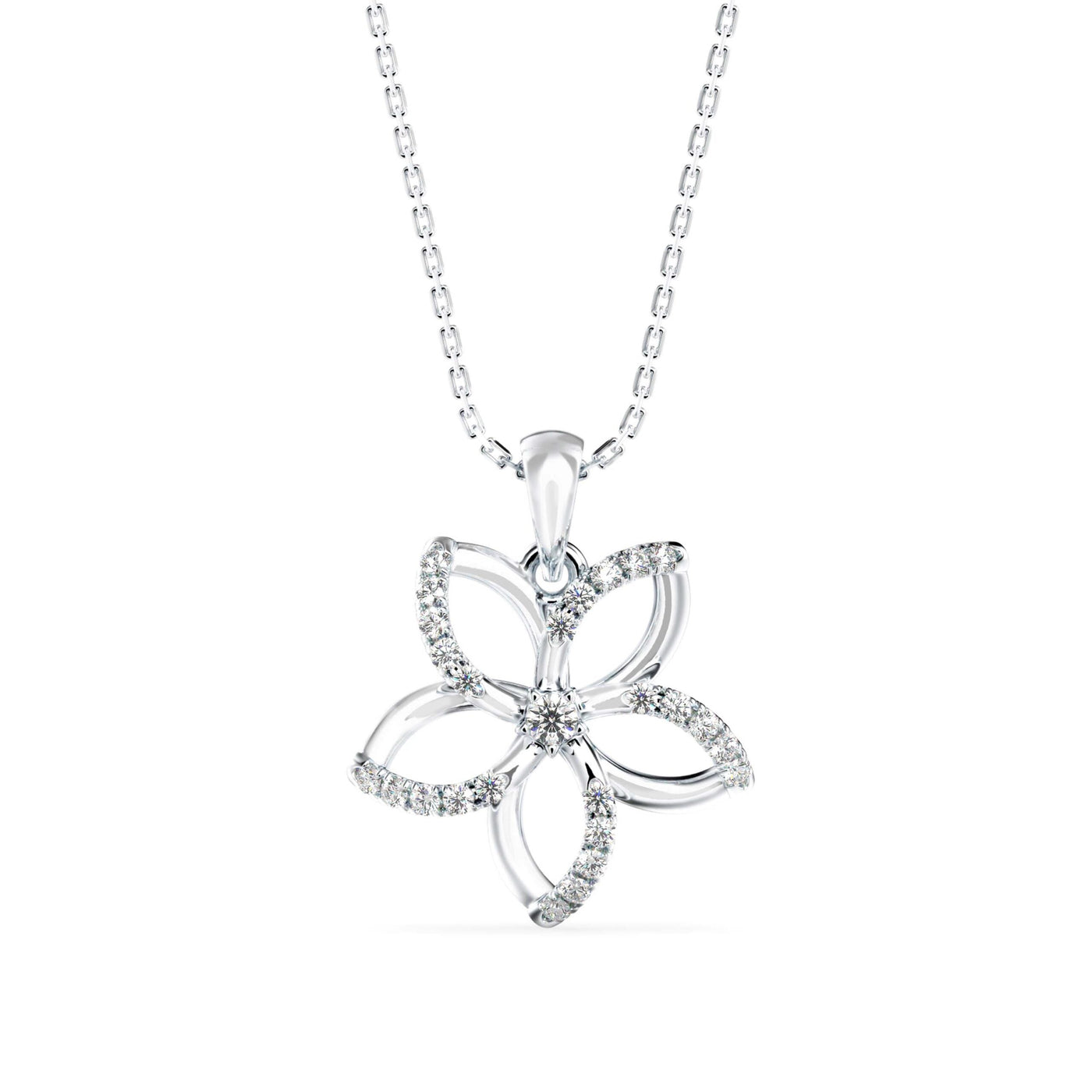 Floral Flourish Lab Grown Diamond Pendant 9KT