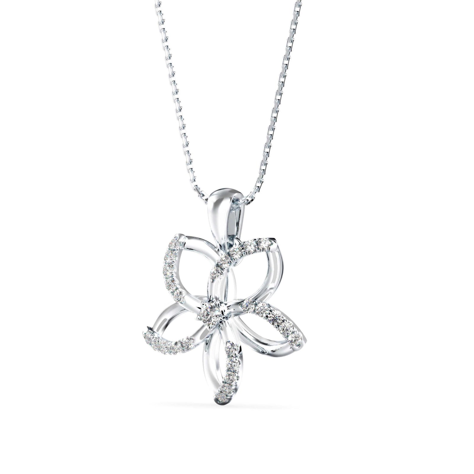 Floral Flourish Diamond Pendant Right view