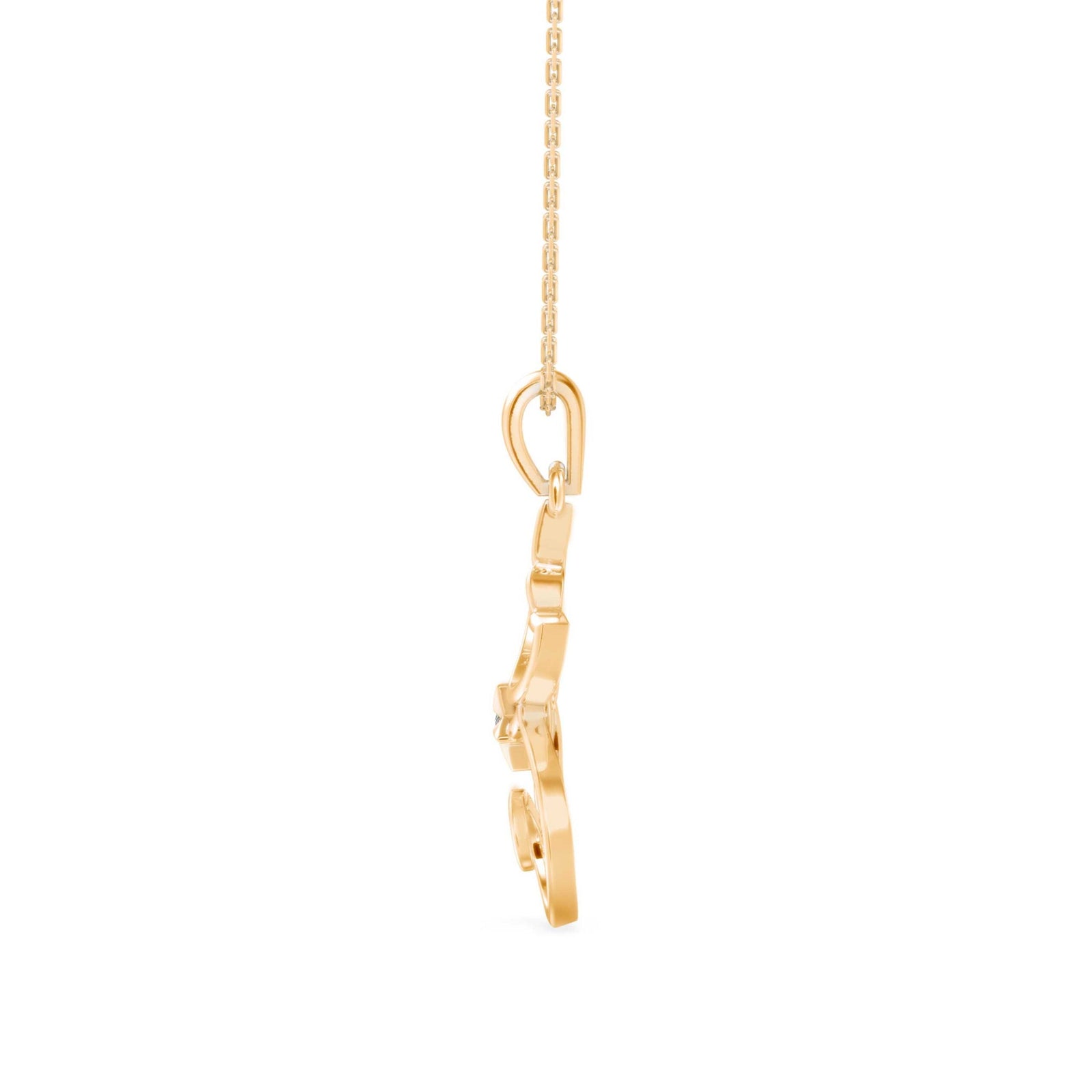 Kitty Cat Diamond Pendant Side View