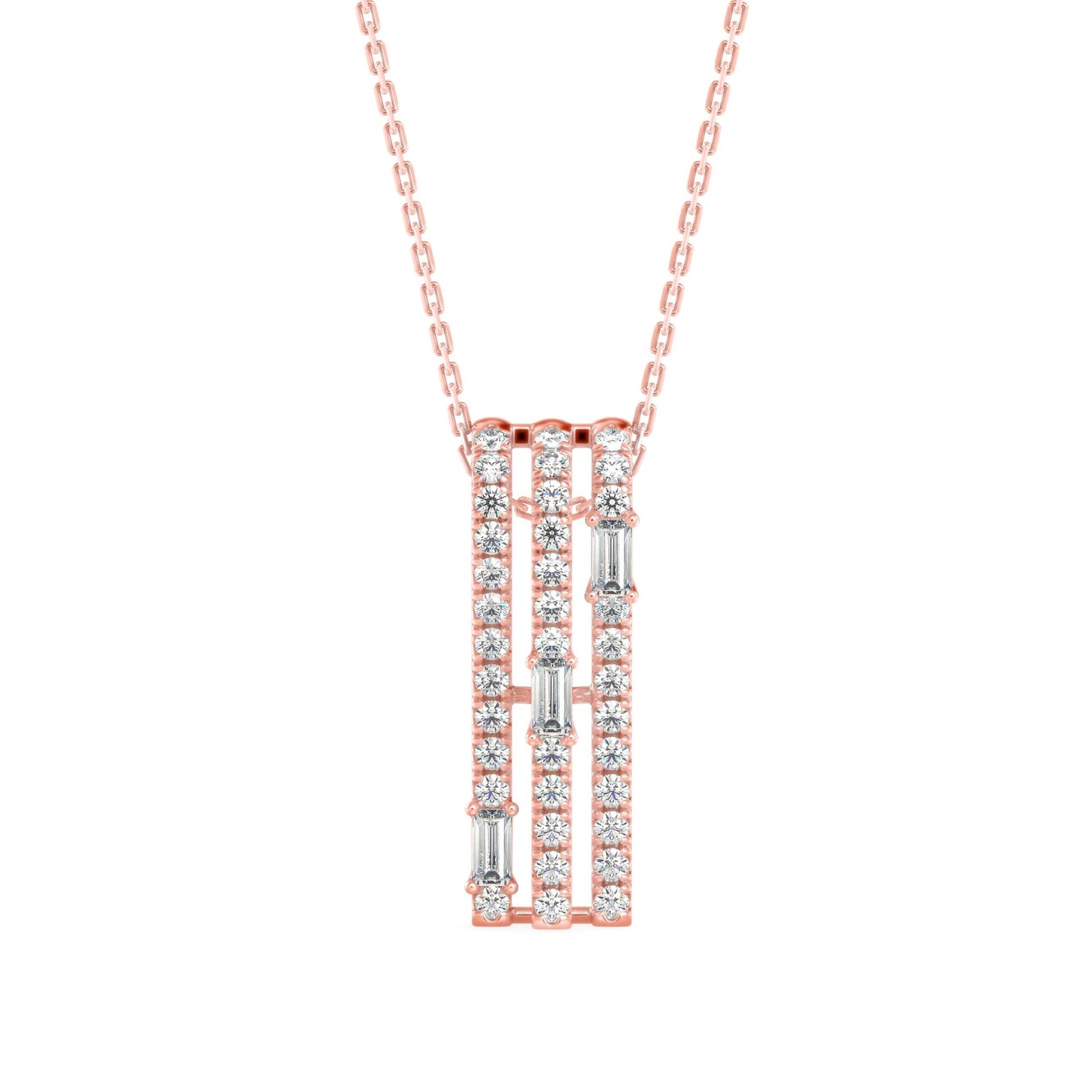 Vertical Bar Diamond Pendant Front view