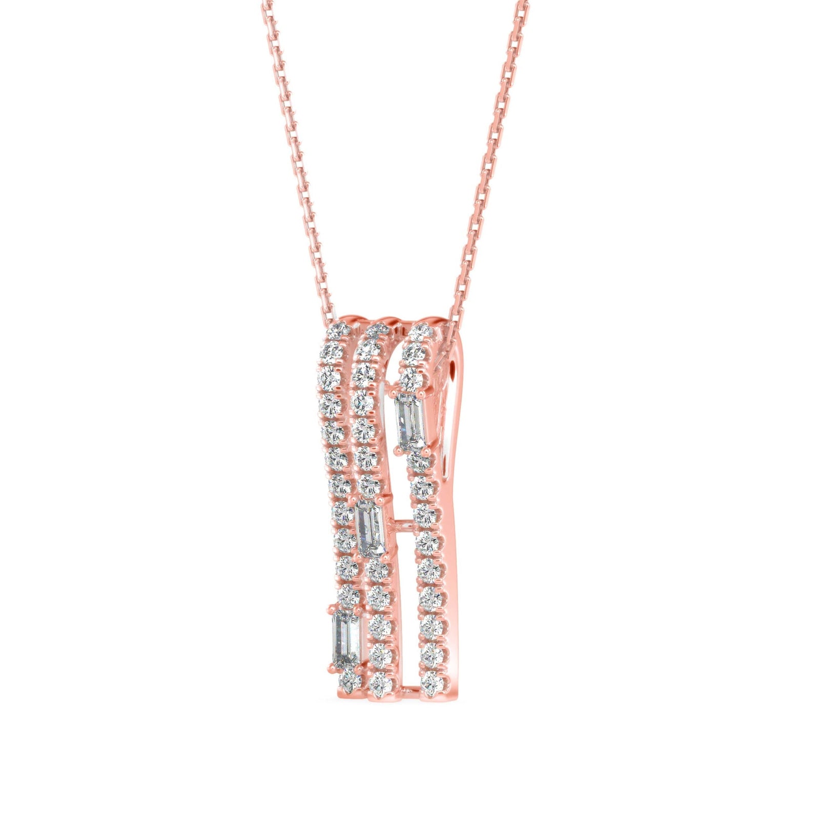 Vertical Bar Diamond Pendant Side view