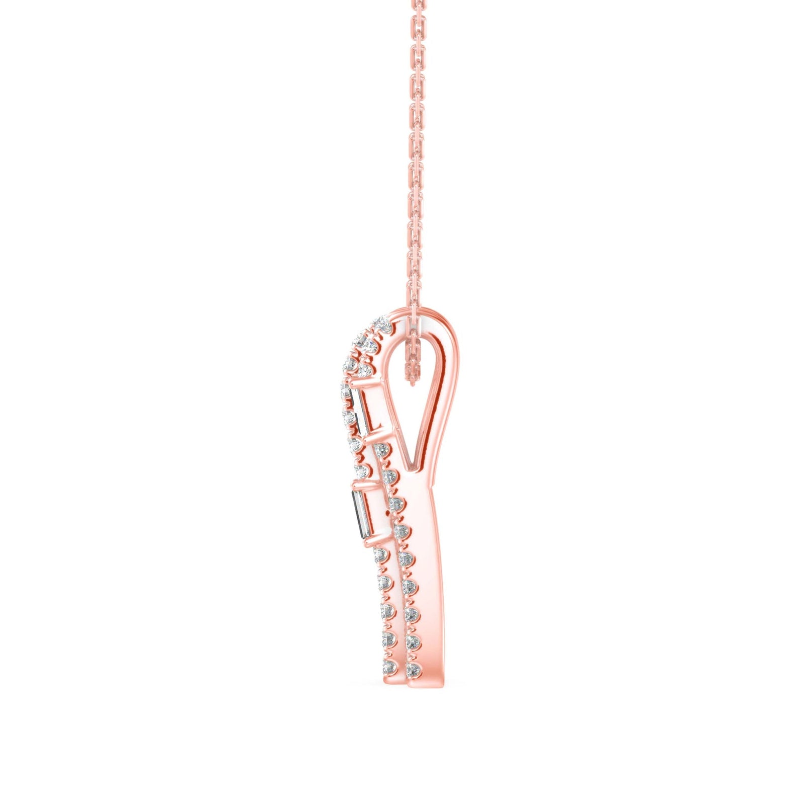 Vertical Bar Diamond Pendant Side View