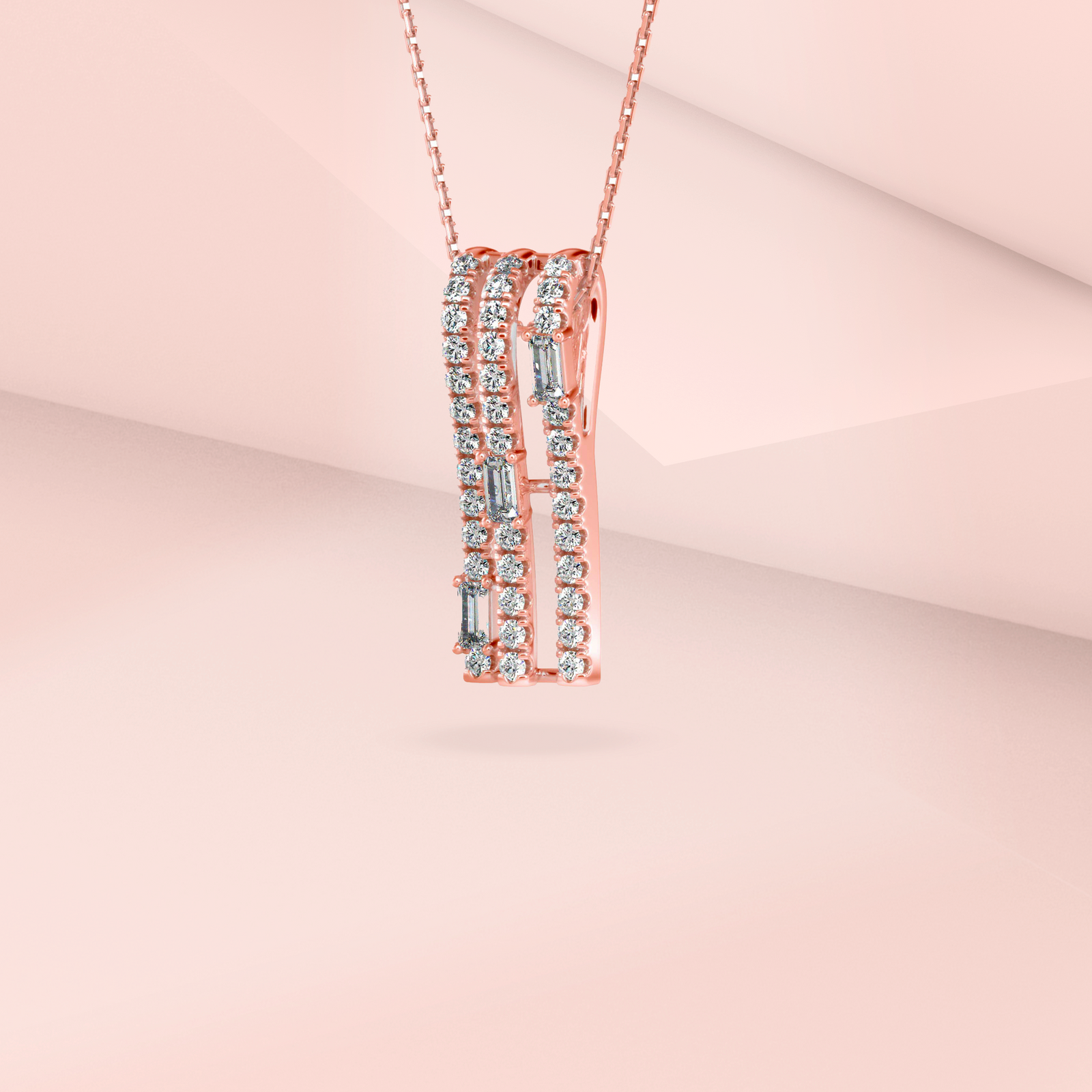 Vertical Bar Diamond Pendant Prospective View