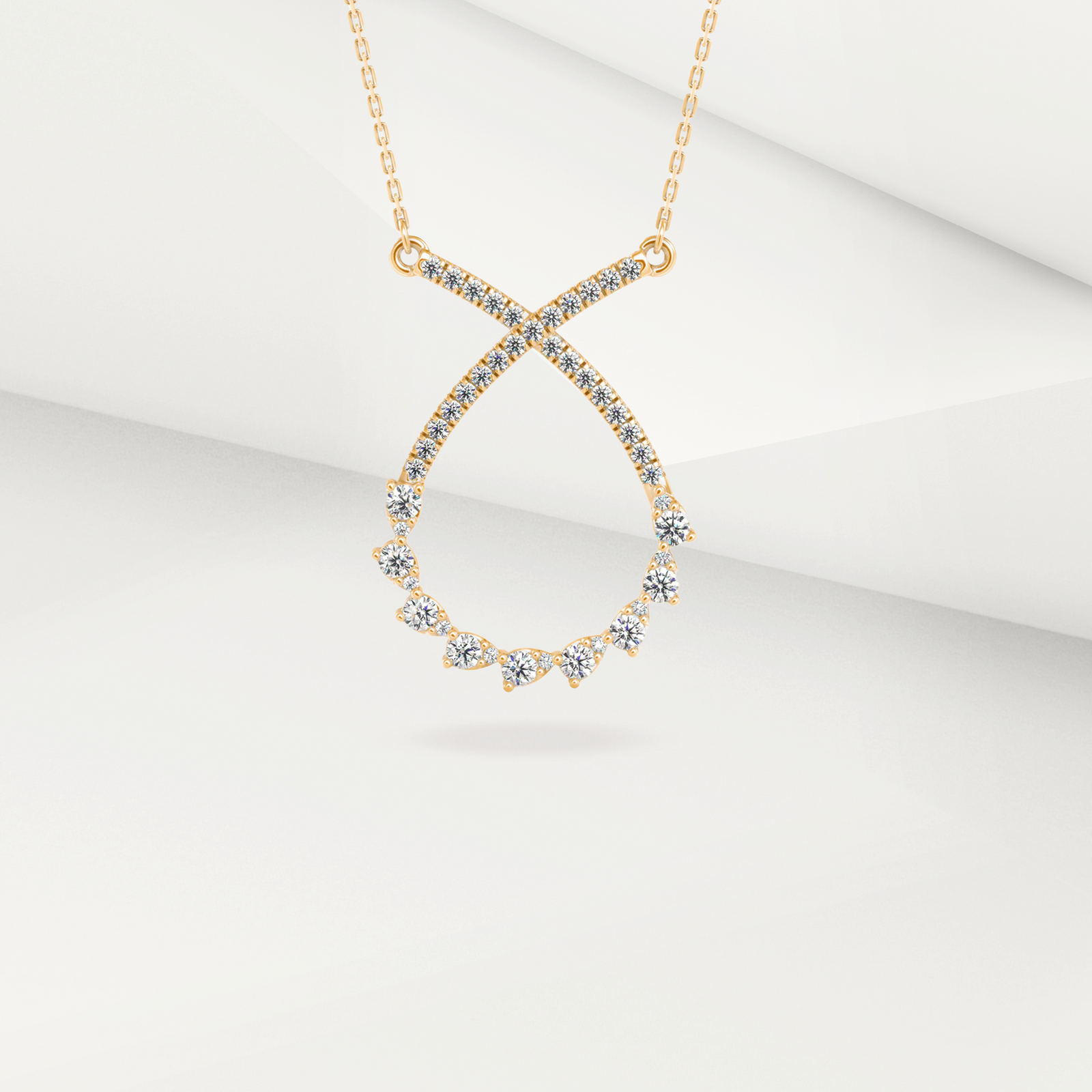 Tropical Twist Diamond Necklace Prospective View
