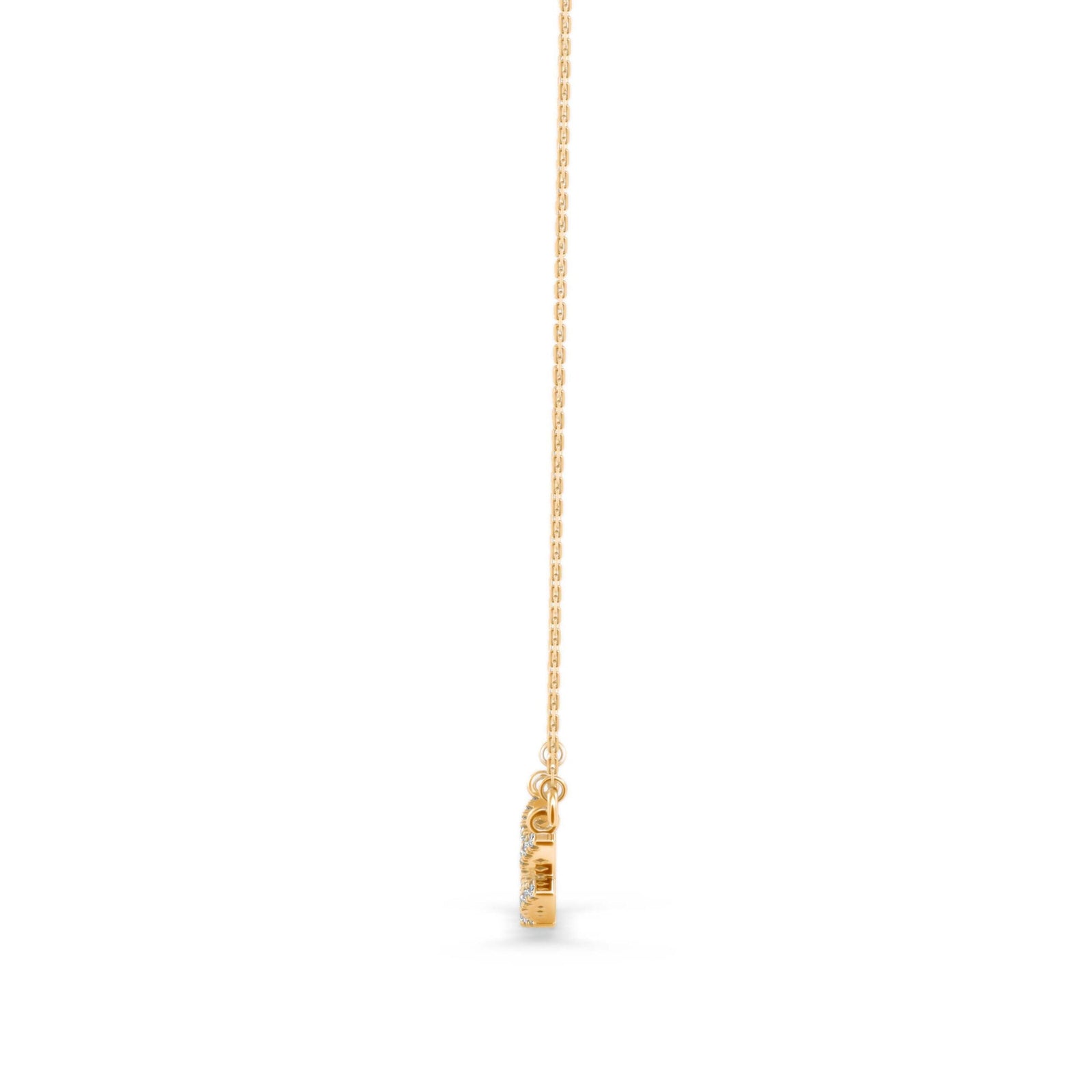 Sleek Diamond Necklace Side View