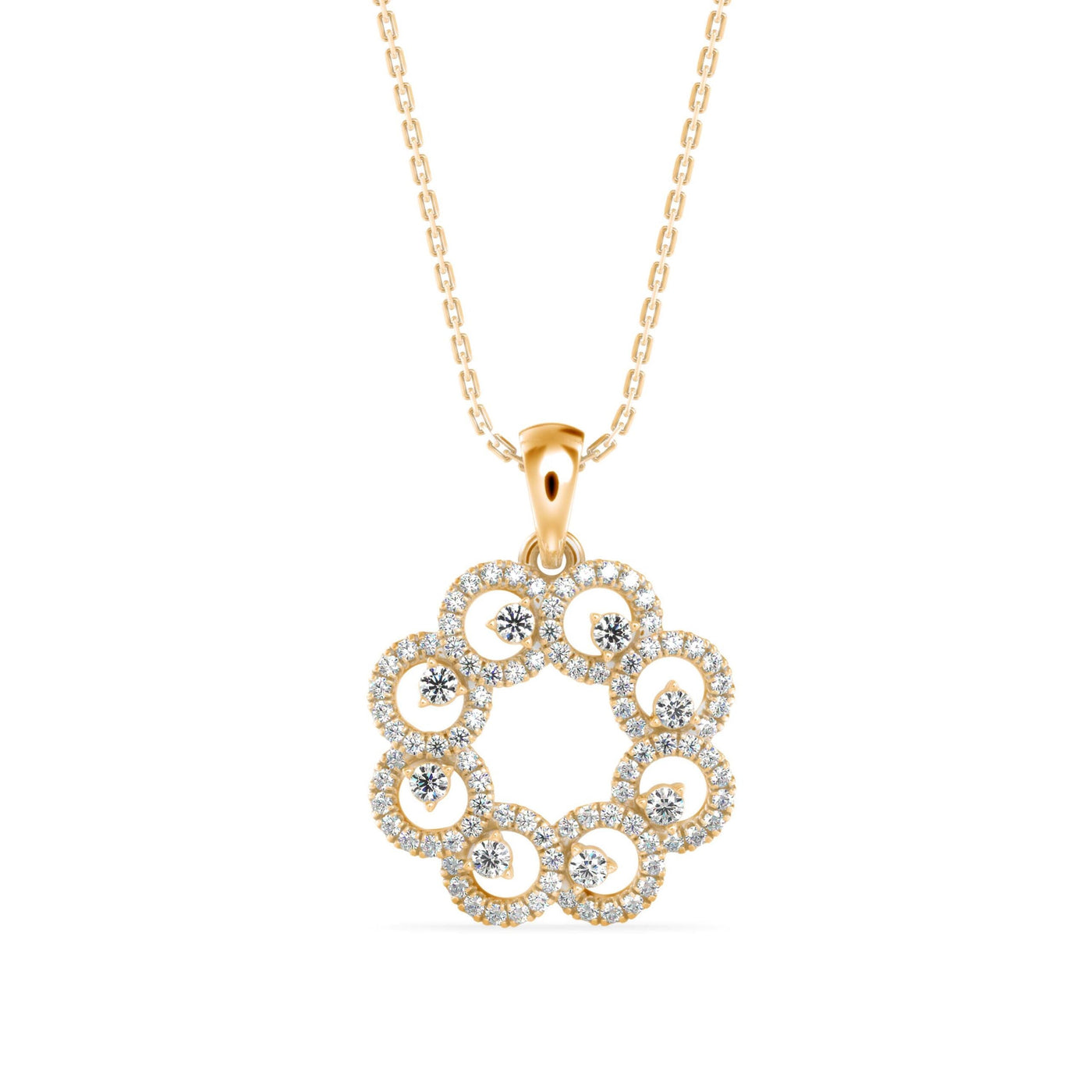 Floral Bloom Lab Grown Diamond Pendant