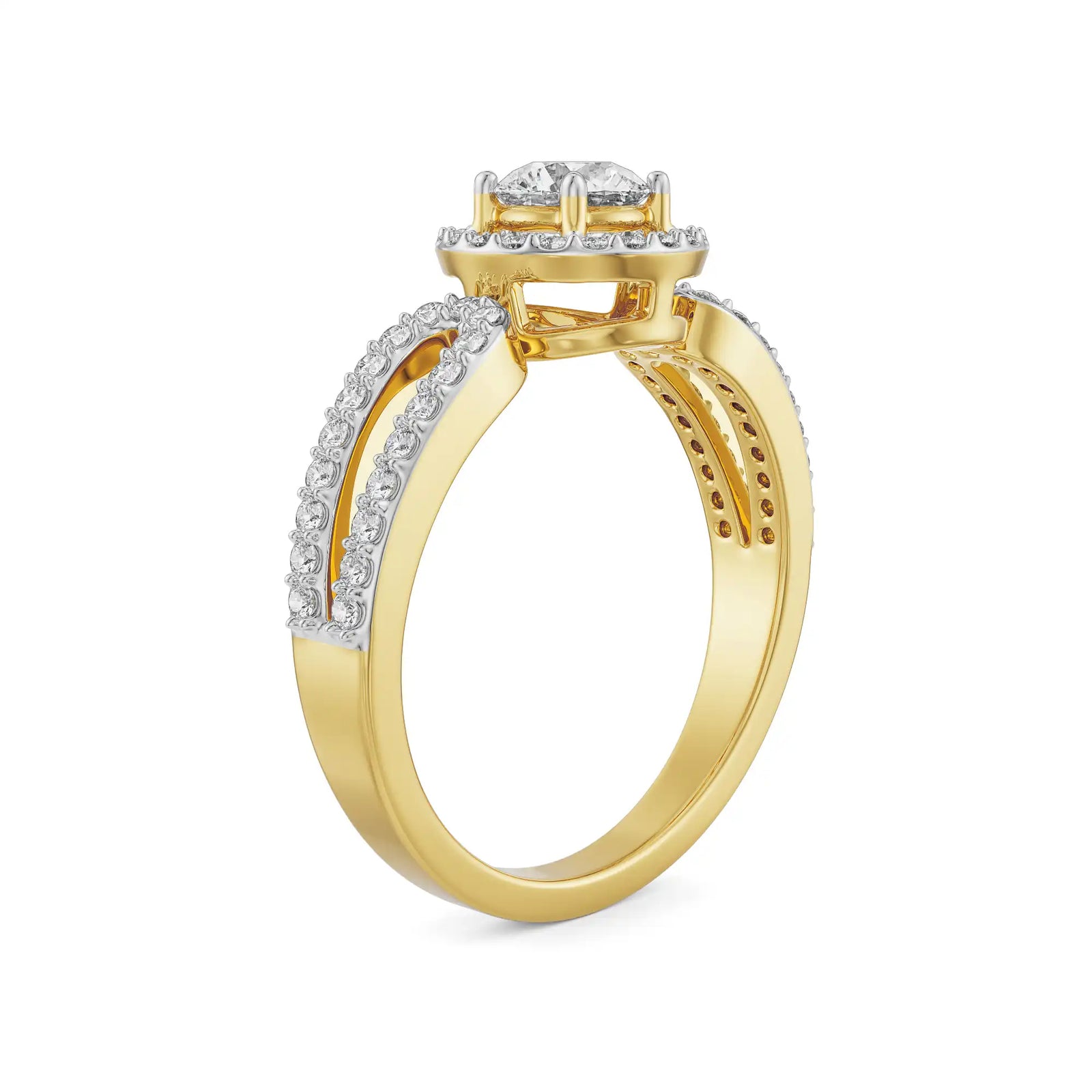 Nikki Halo Diamond Ring Side View