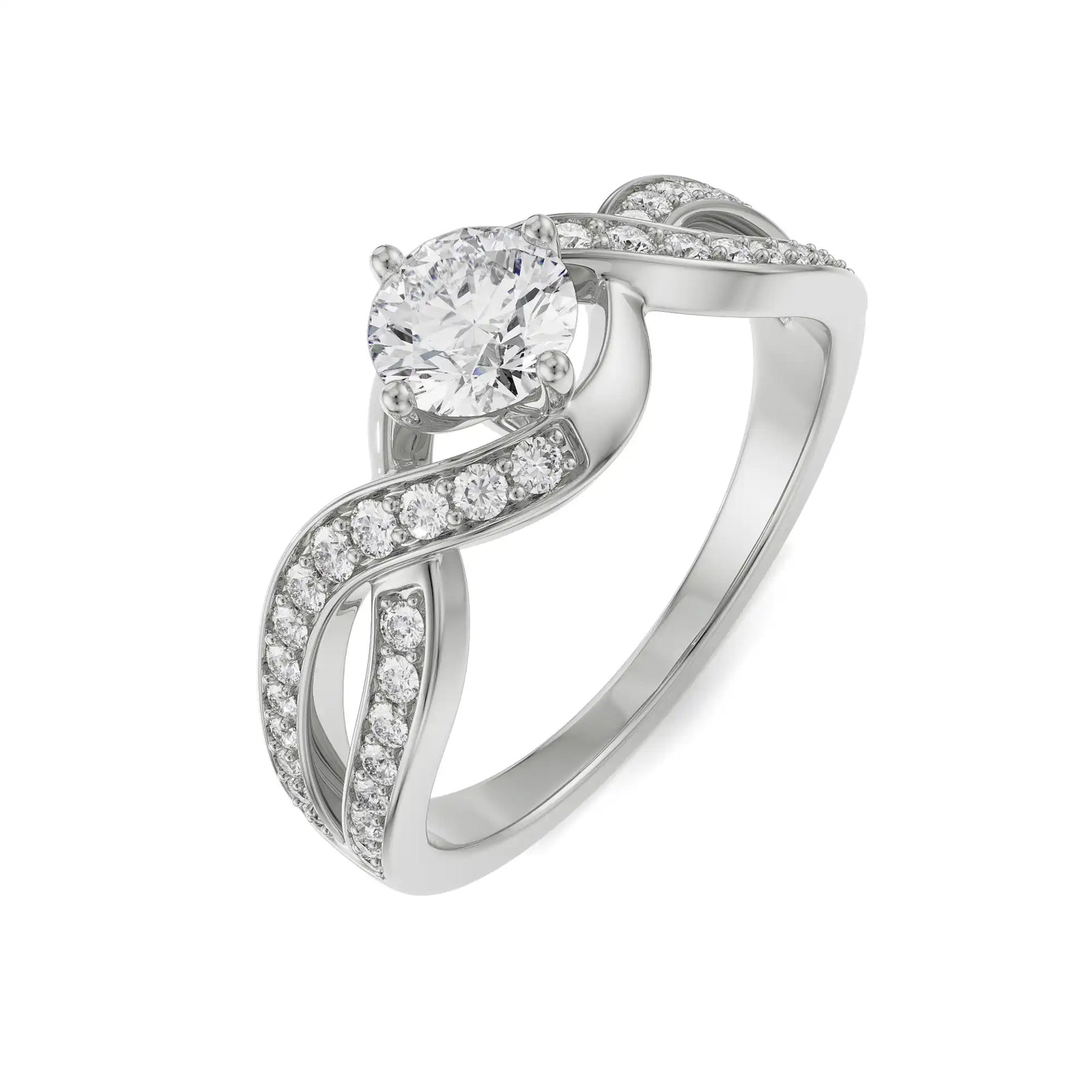 Infinity Round Diamond Ring Top View