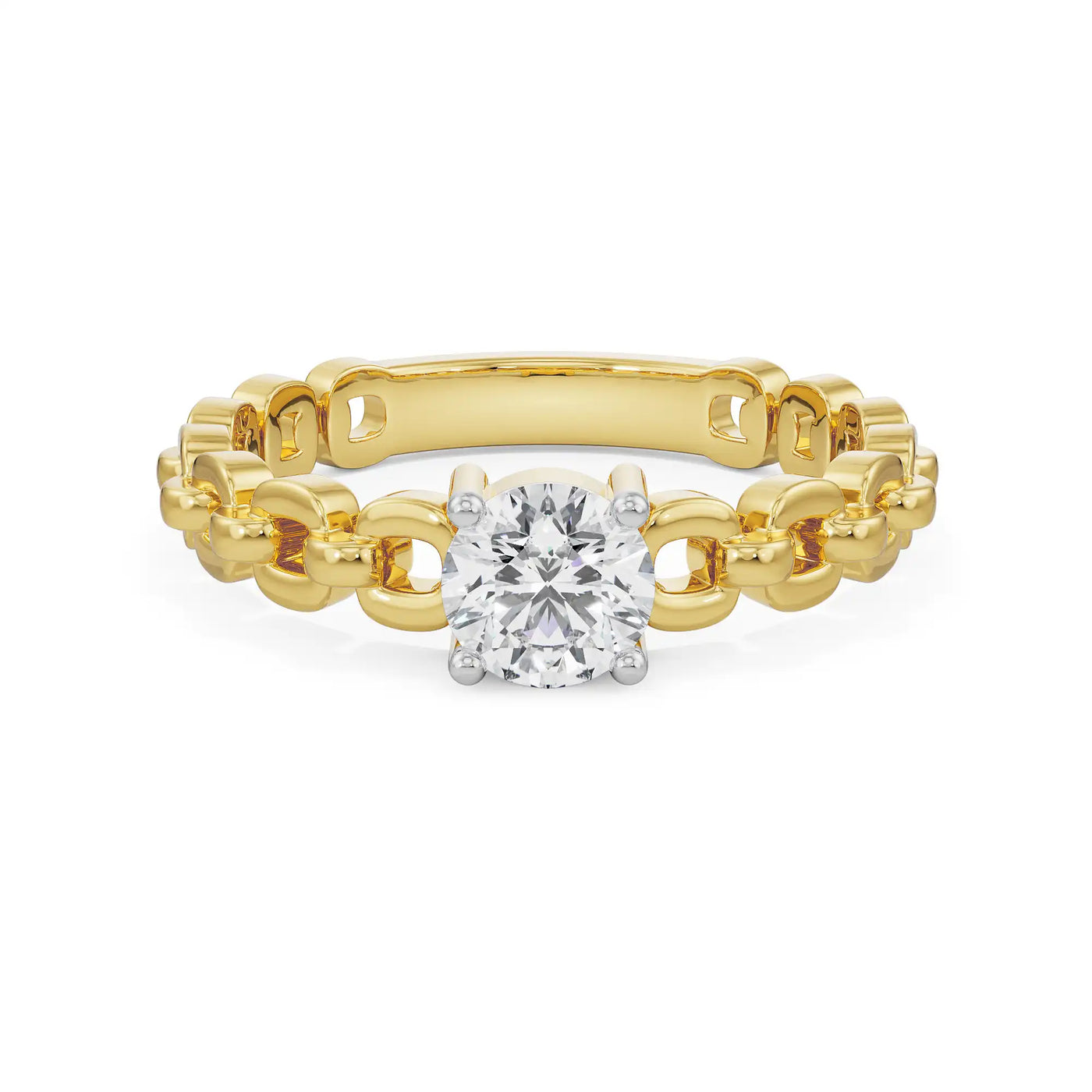 Chain Solitaire Lab Grown Diamond Ring