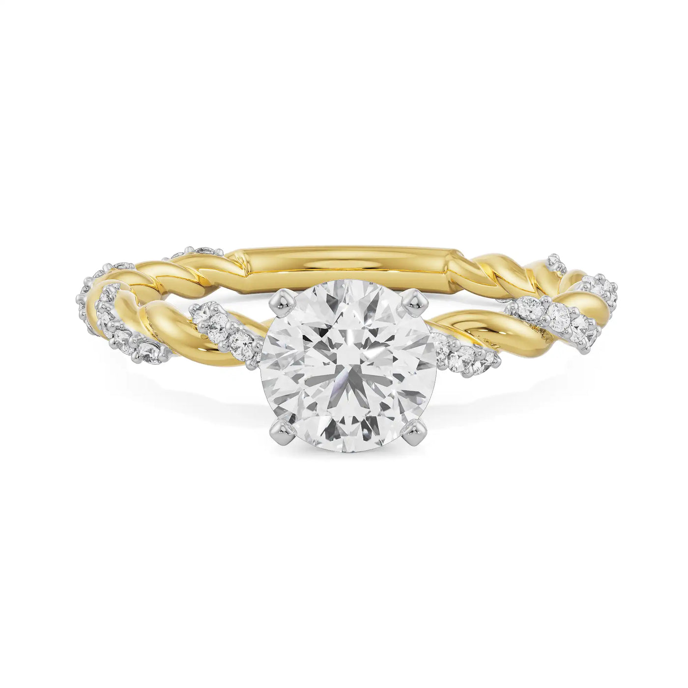 Lab Grown Diamond Solitaire Twist Engagement Ring