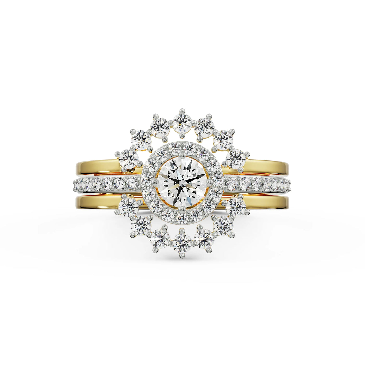 Solitaire Sunflower Diamond Ring_in_stock