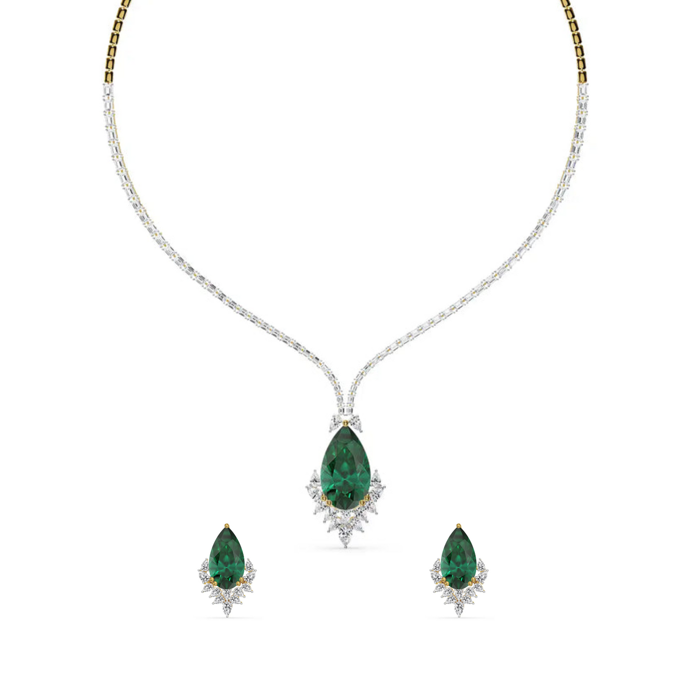 Emerald Grace Lab Grown Diamond Necklace Set