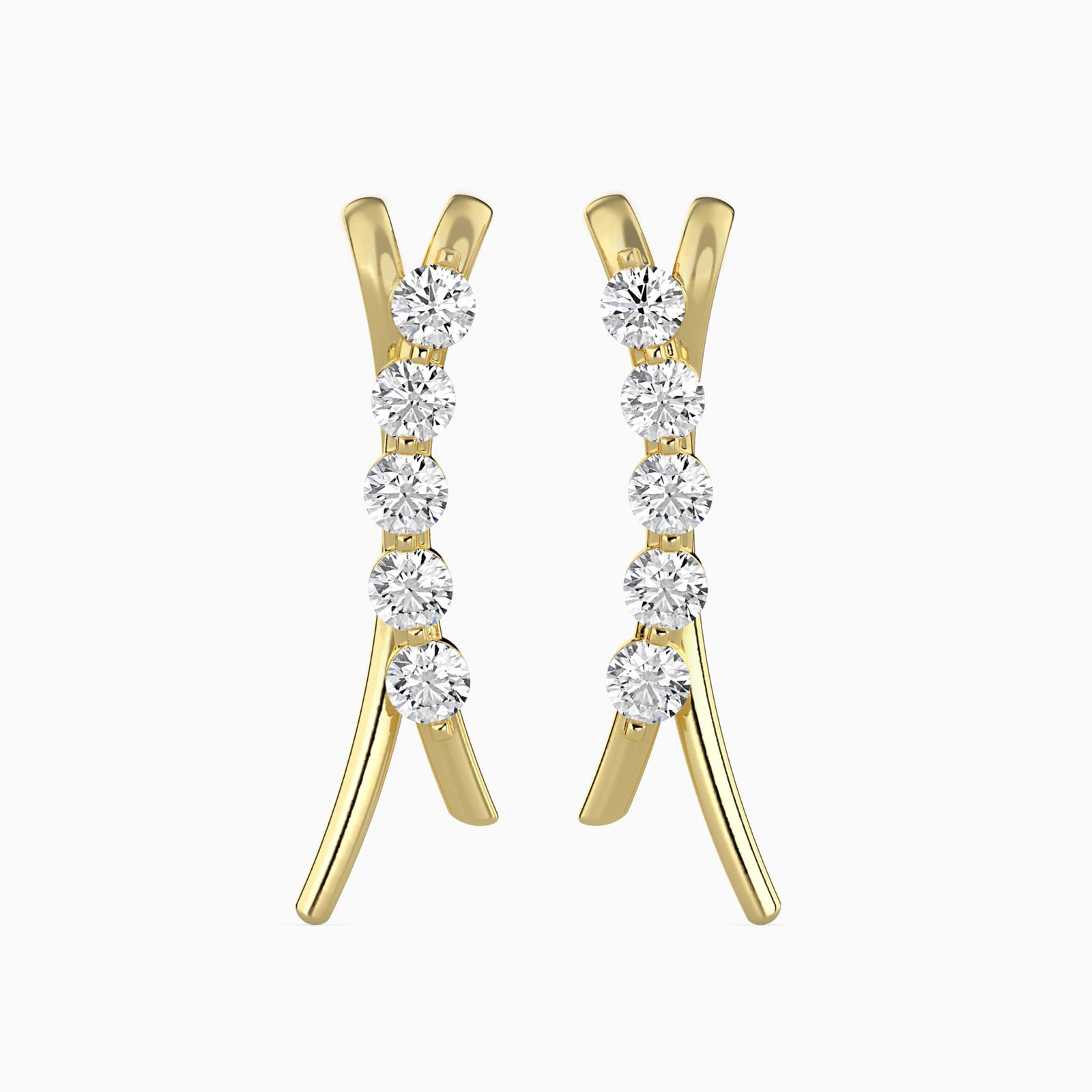 Five Star Diamond Earrings Front view