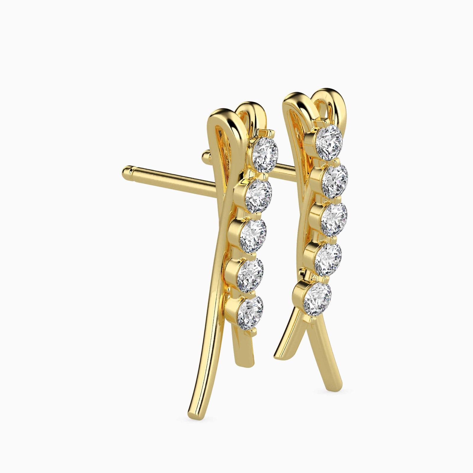 Five Star Diamond Earrings Side view