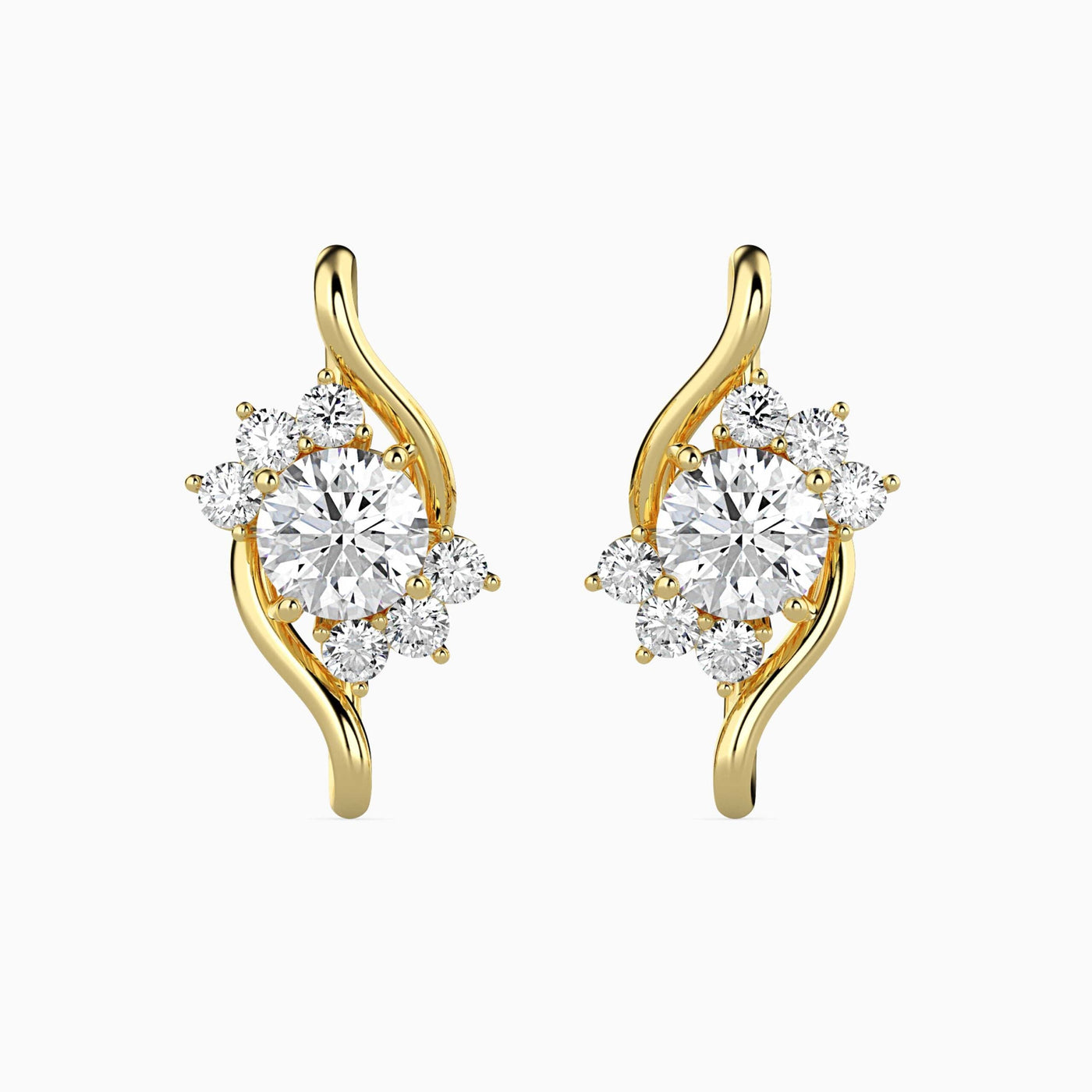 Timeless Floral Lab Grown Diamond Earrings 9KT