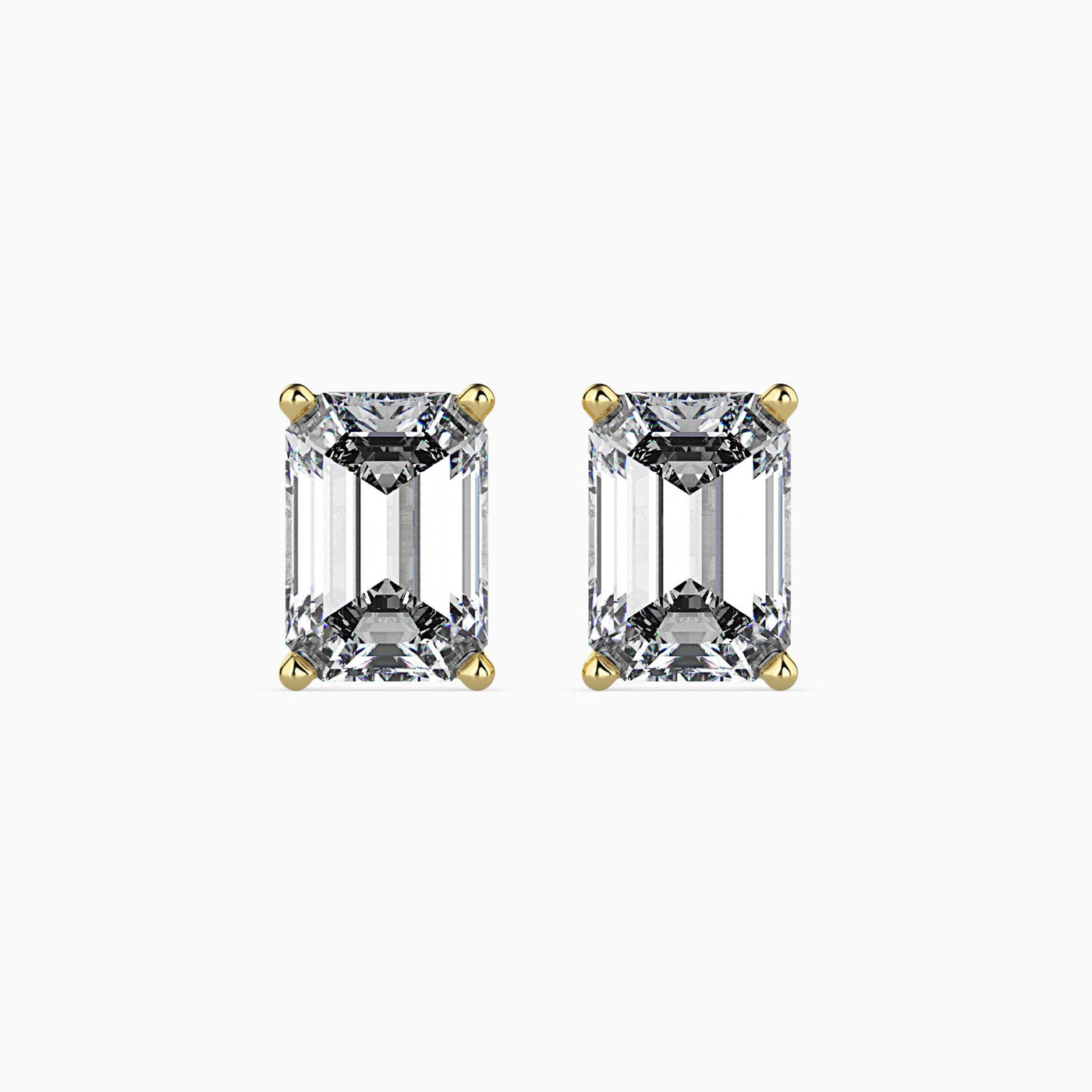 Emerald Lab Grown Diamond Solitaire Studs