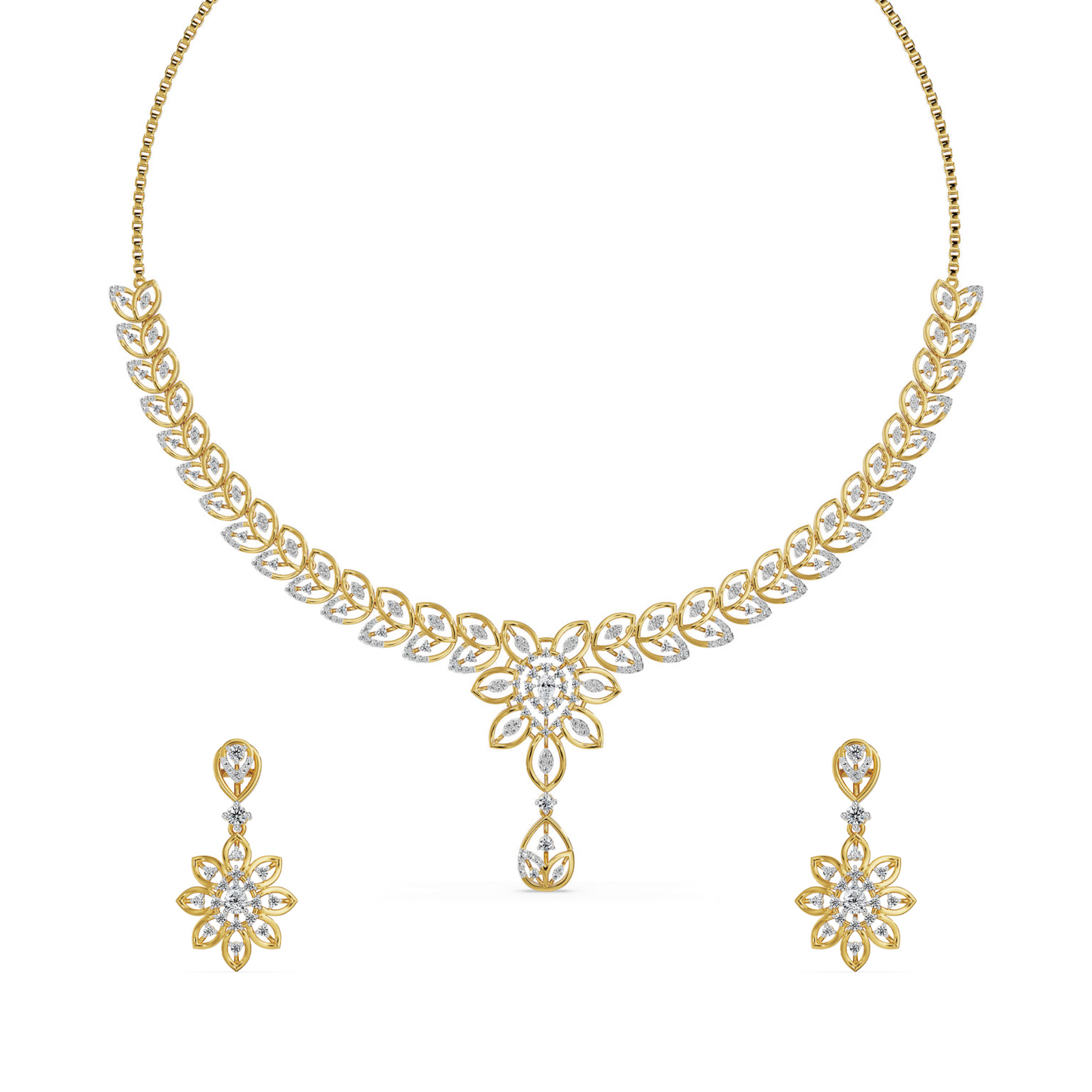 The Garden of Glow Lab Grown Diamond Necklace Set - front view
