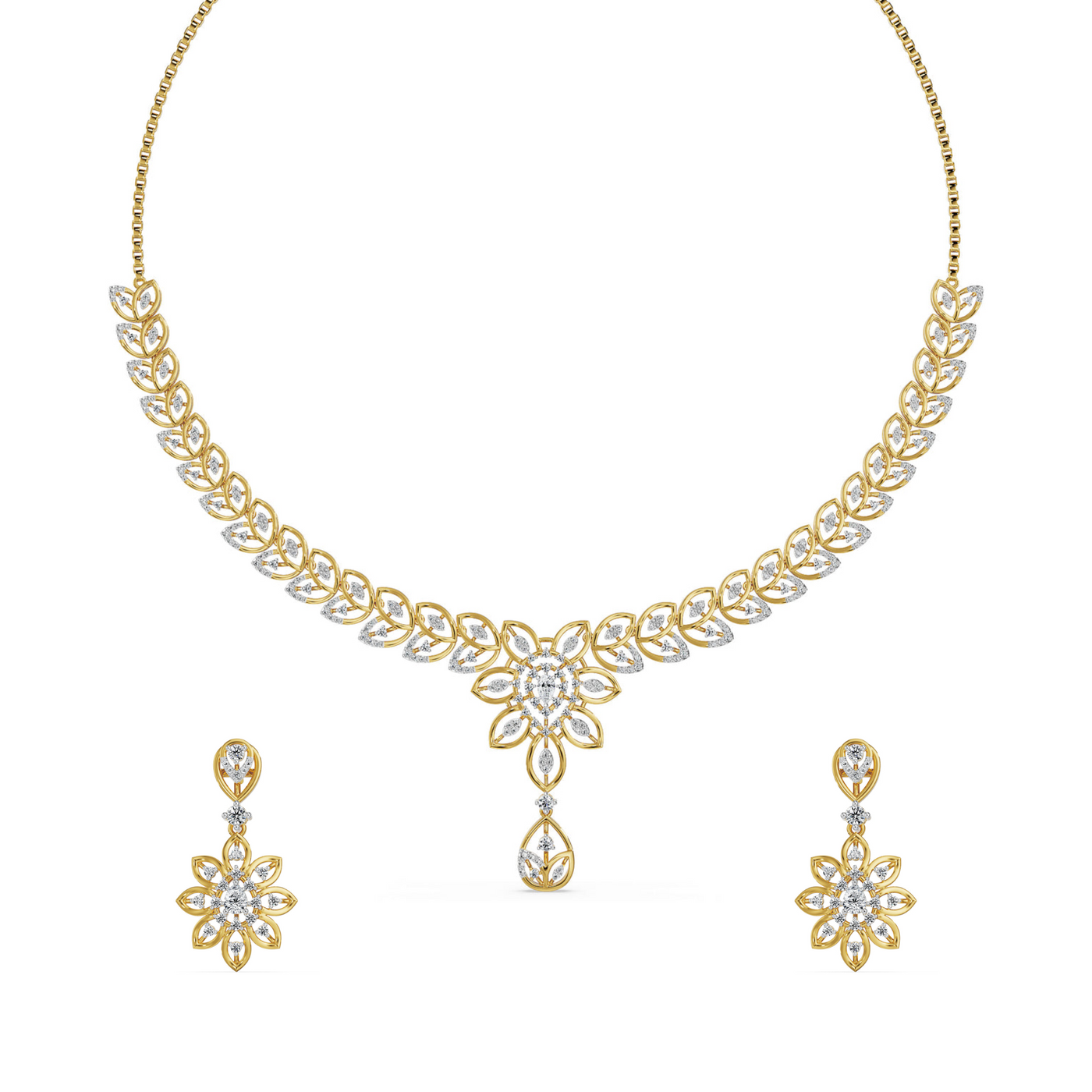 The Garden of Glow Lab Grown Diamond Necklace Set 9KT
