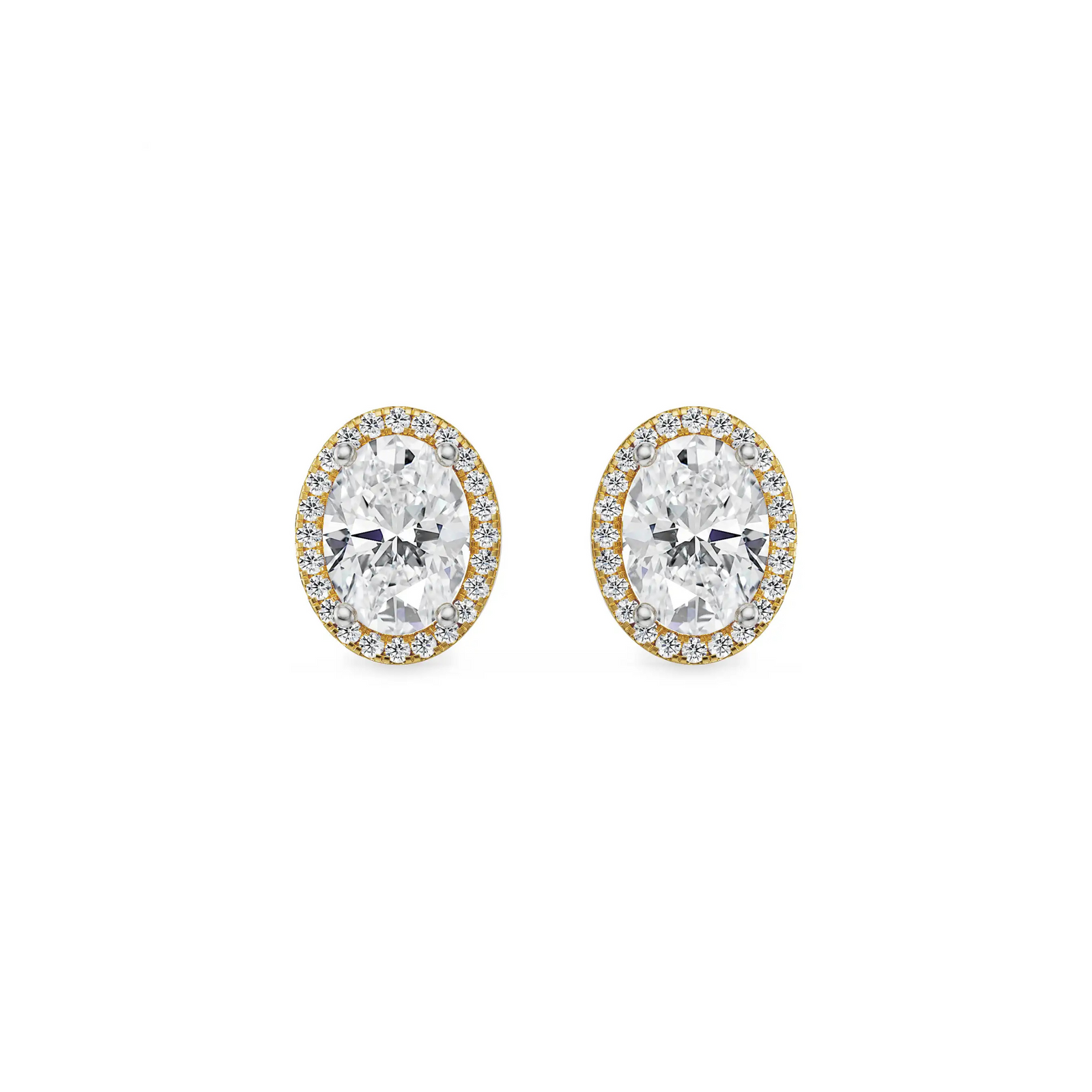 0.5 CT Celestial Halo Lab Grown Diamond Studs - front view