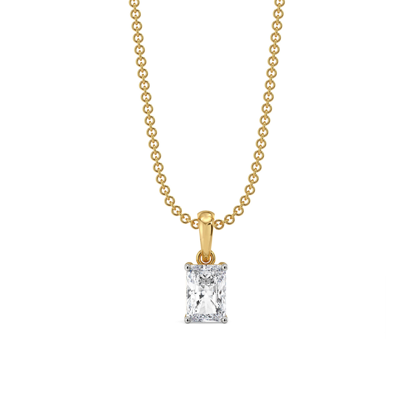 0.5 CT Radiant Lab Grown Diamond Soliratire Pendant 9KT