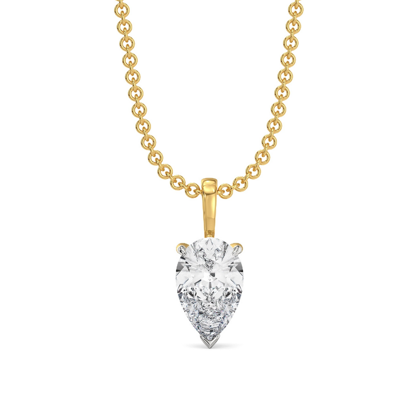 2 CT Dew Drop Lab Grown Diamond Solitaire Pendant 9KT