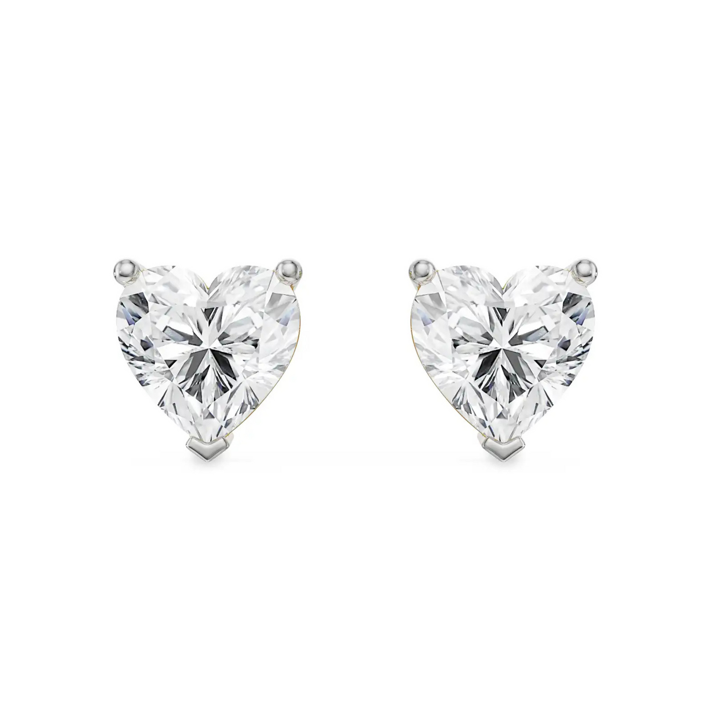 2 CT Sweetheart Lab Grown Diamond Studs