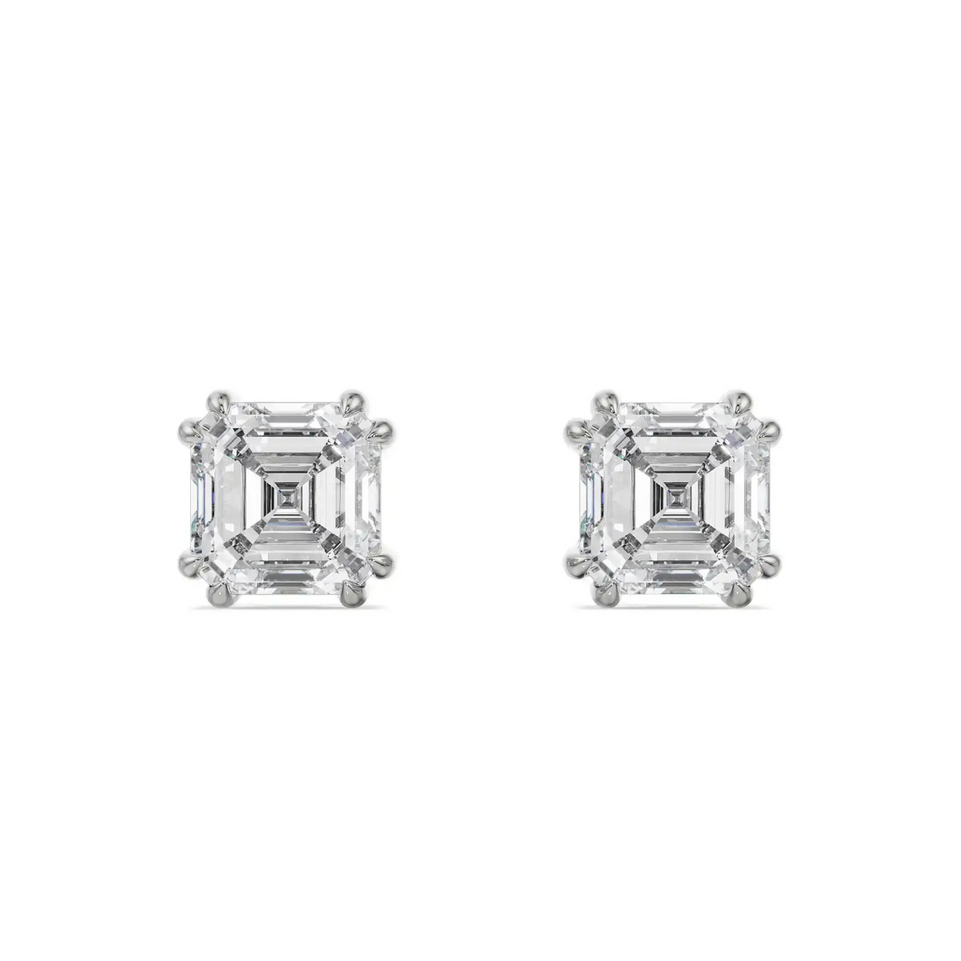 2 CT Asscher Lab Grown Diamond Studs