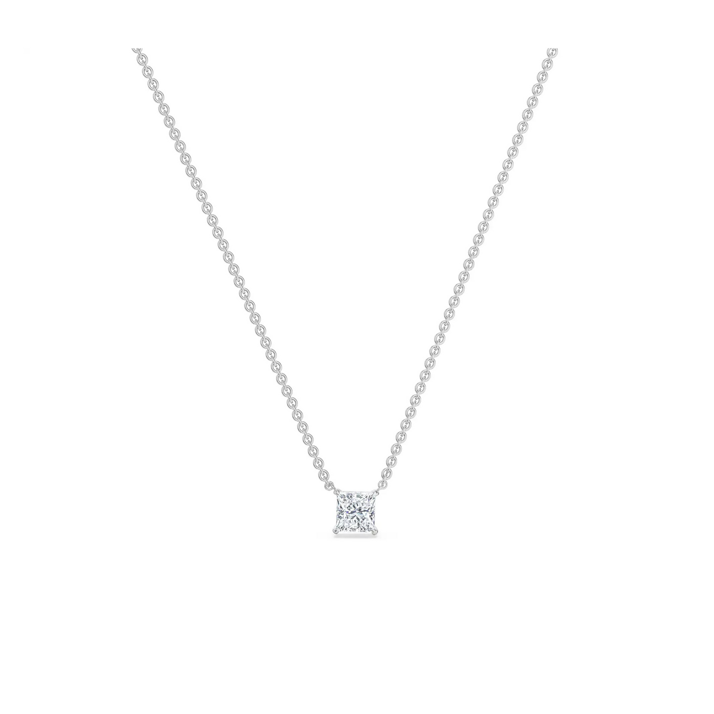 0.5 CT Princess Lab Grown Diamond Necklace