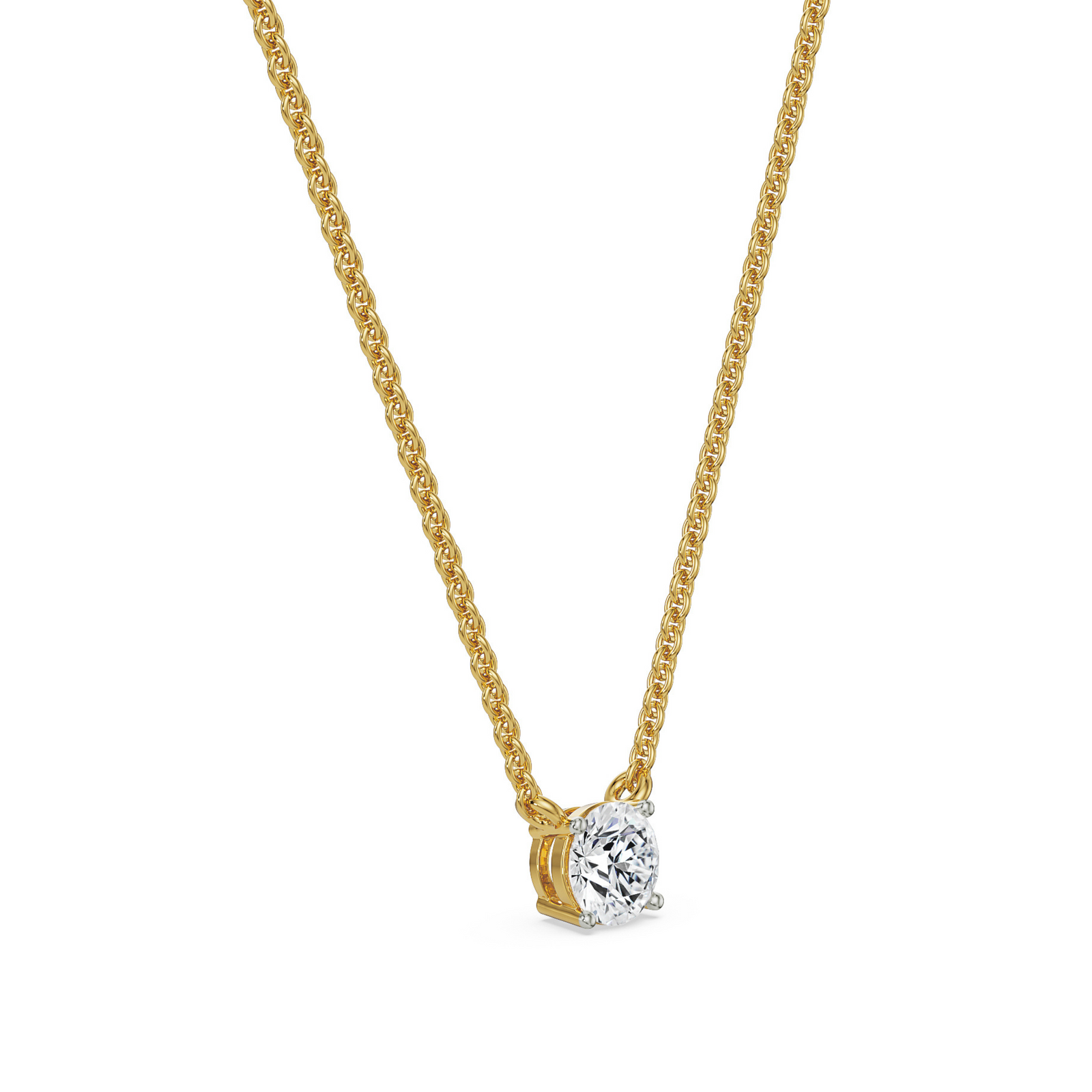 1 CT Lab Grown Diamond Solitaire Necklace - side view