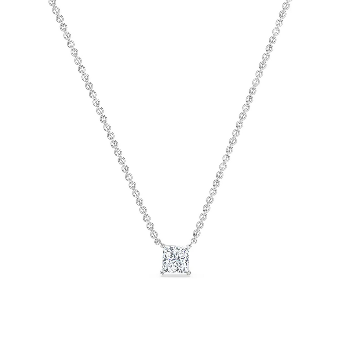 2 CT Princess Lab Grown Diamond Necklace