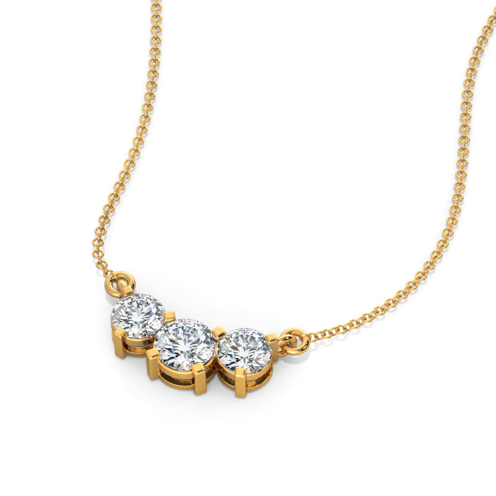 Triya Solitaire Lab Grown Diamond Necklace - top view