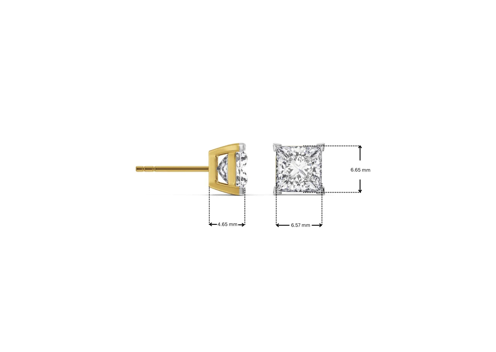 Lab Grown 1 CT Classic Square Diamond Studs_in-stock