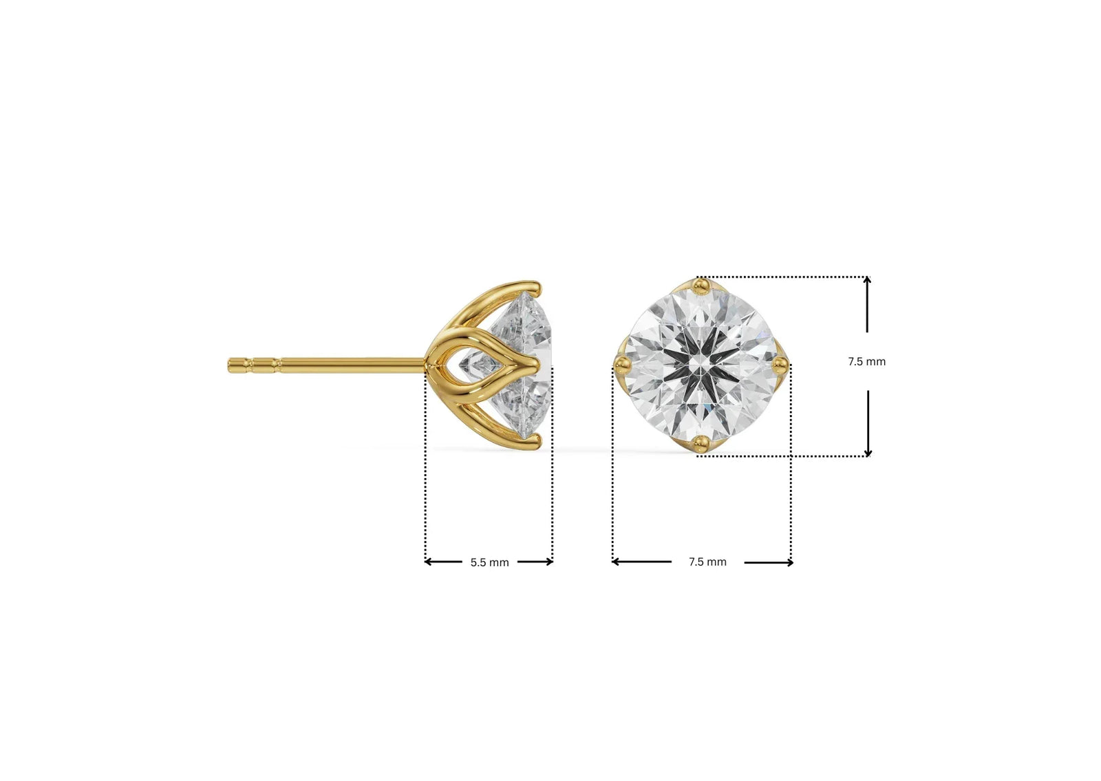1 CT Timeless Lab Grown Diamond Solitaire Studs_in-stock