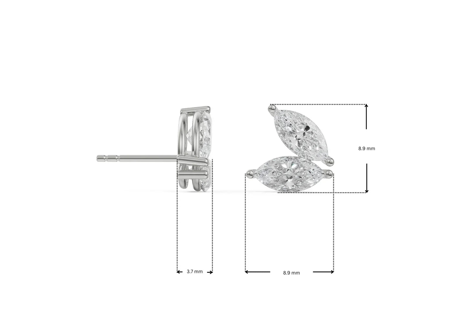 Butterfly Marquise Lab Grown Diamond Studs_in-stock
