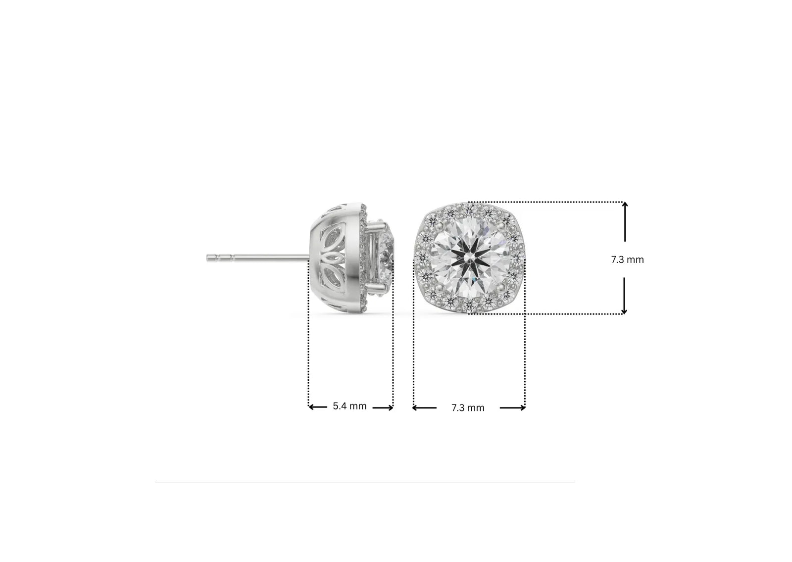 0 5 CT Halo Cushion Cut Lab Grown Diamond Studs_in-stock