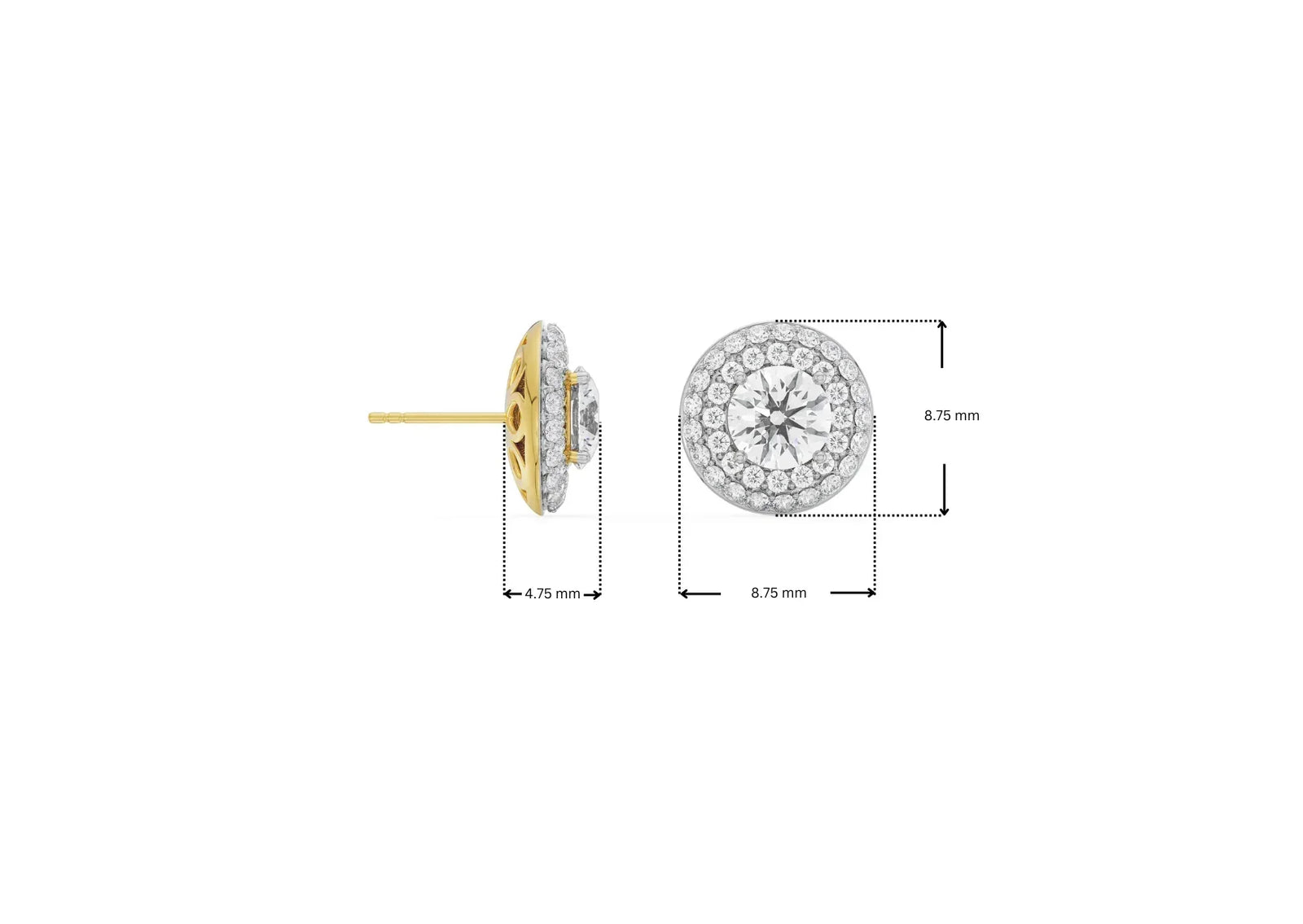 0 25 CT Double Halo Detachable Lab Diamond Studs_in-stock