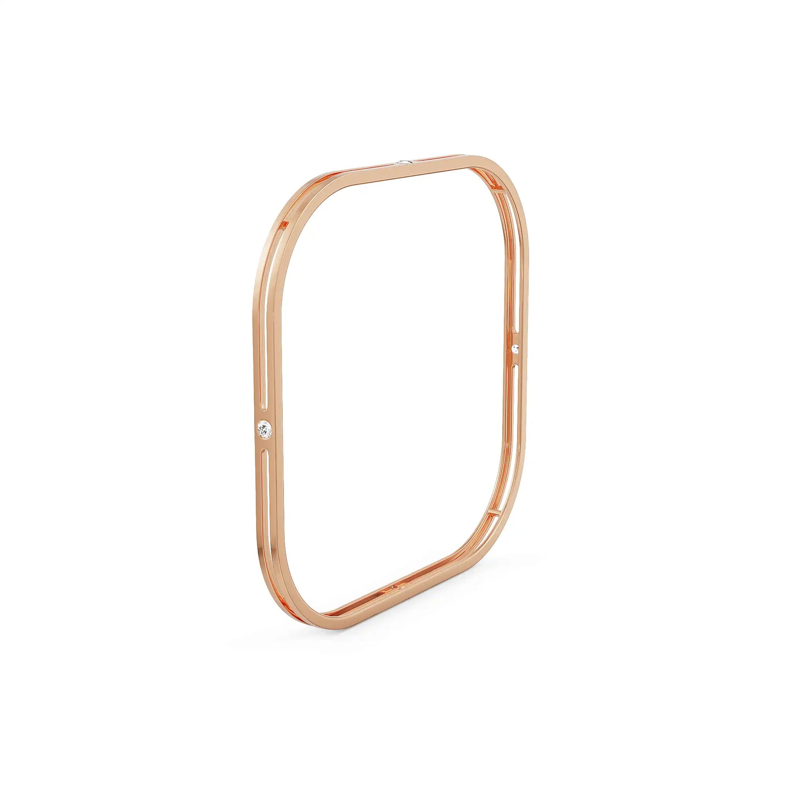 Soft Square Diamond Bangle right view