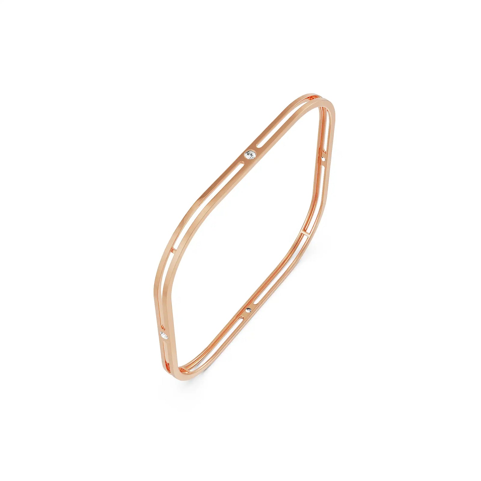 Soft Square Diamond Bangle left view