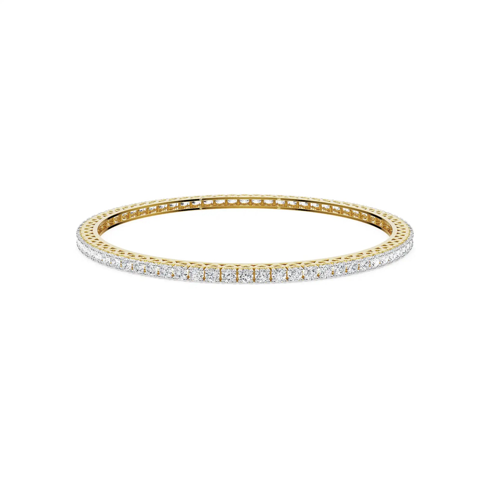 Classic Charm Lab Grown Diamond Bangle - front view in 9KT