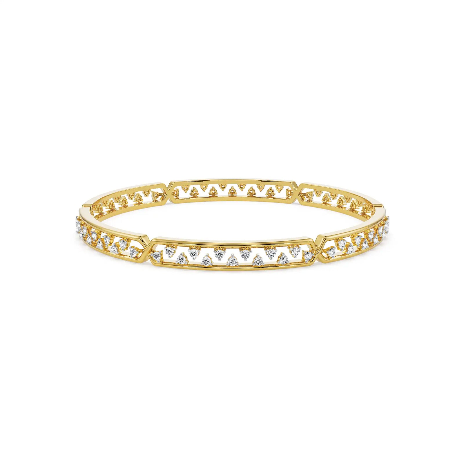 Eve Luxe Lab Grown Diamond Bangle - front view in 9KT