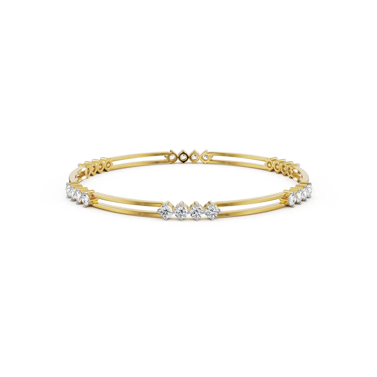 Kiara Minimalist Lab Grown Diamond Bangle - front view in 9KT
