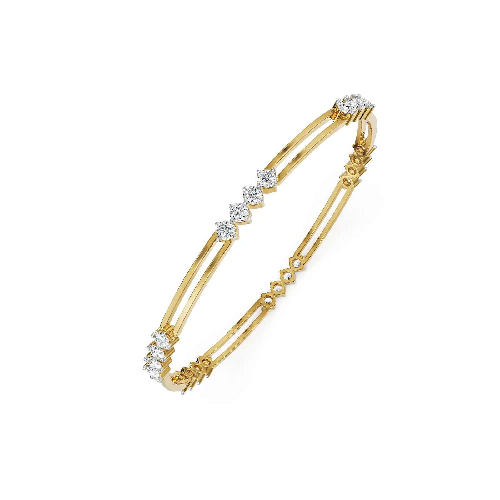 Kiara Minimalist Lab Grown Diamond Bangle - top view