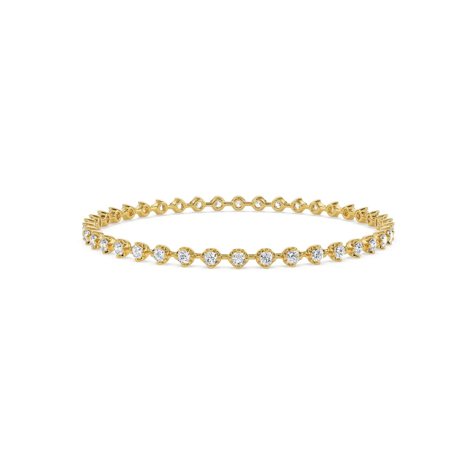 Aurora Glow Lab Grown Diamond Bangle - front view