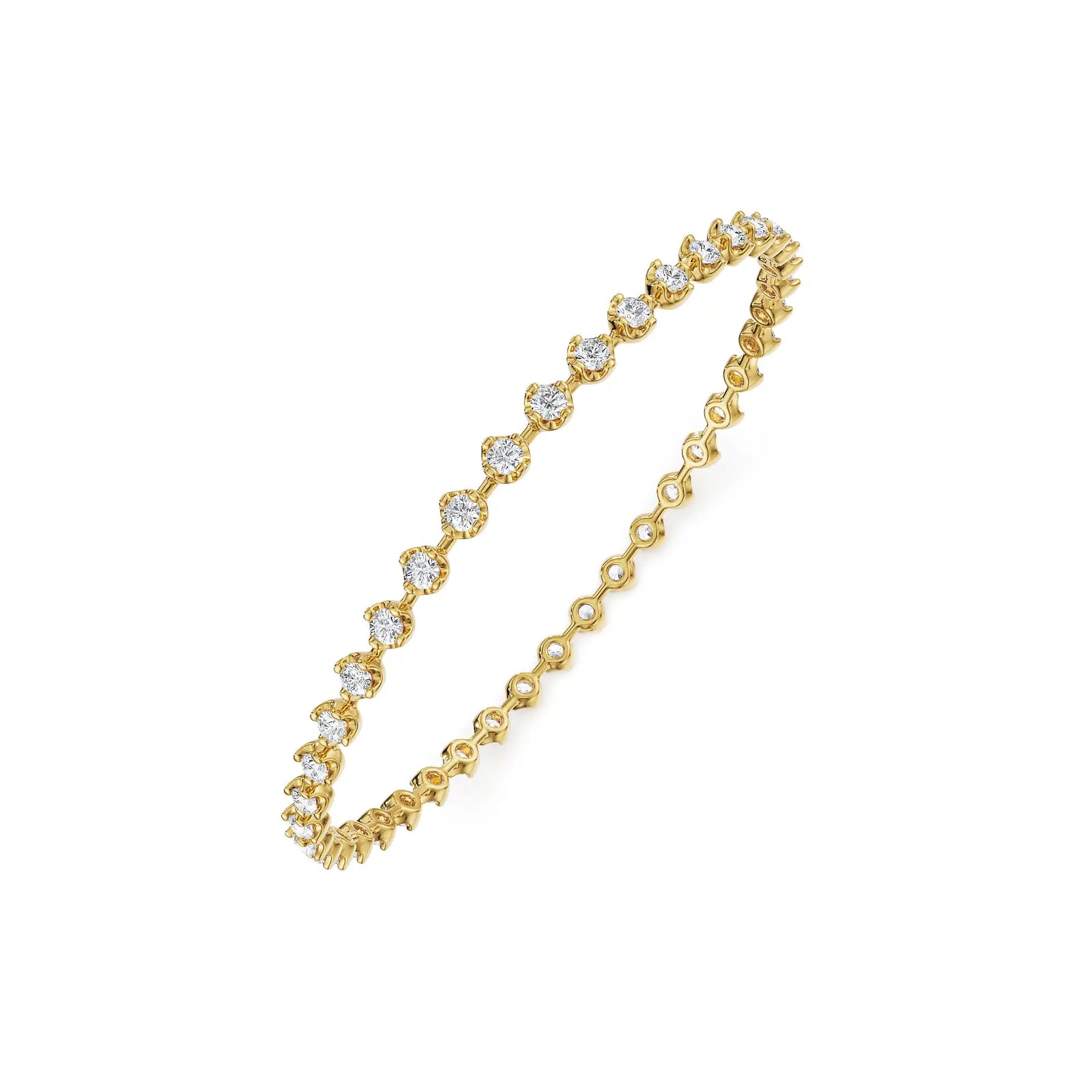 Aurora Glow Lab Grown Diamond Bangle - top view