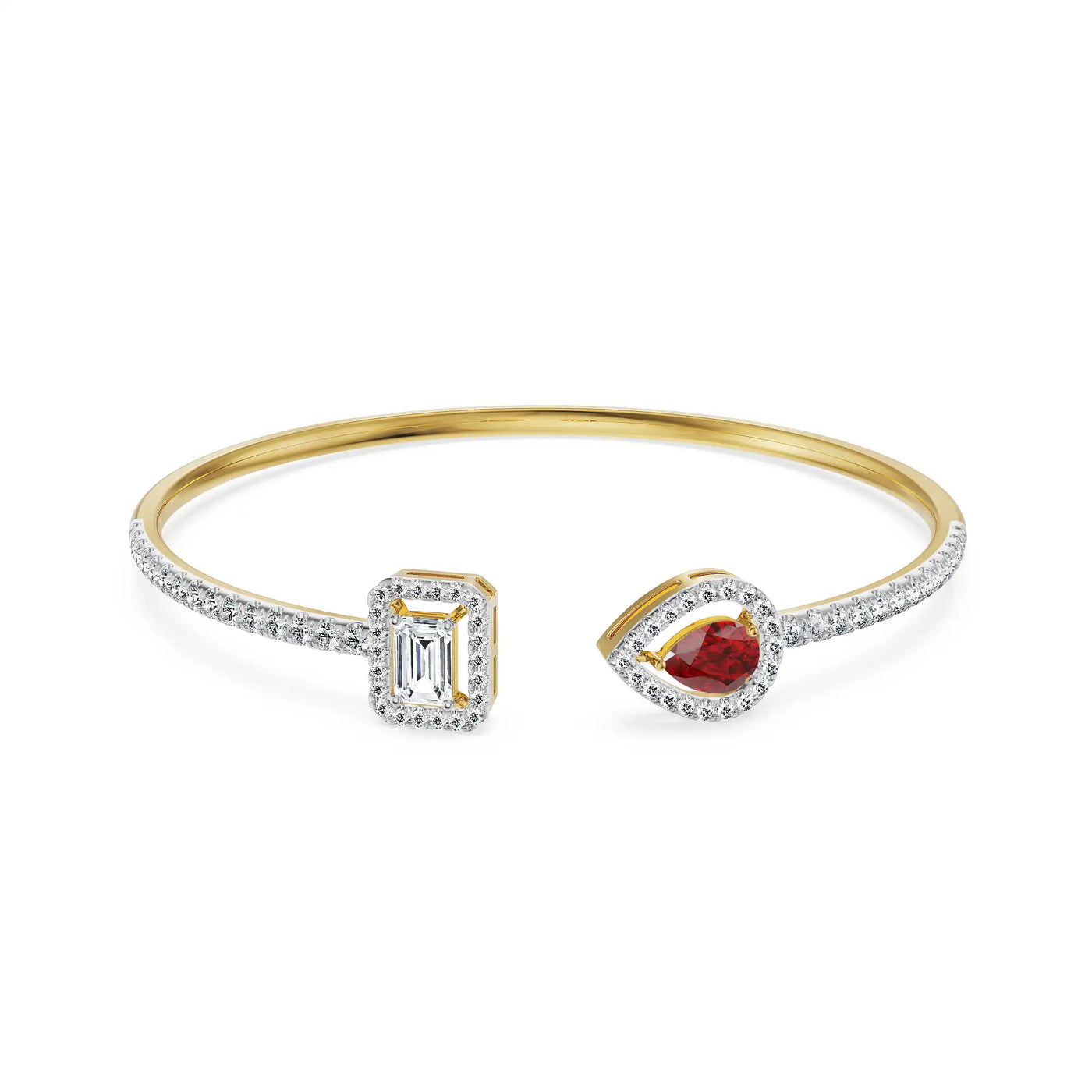 Arrowhead Ruby Lab Grown Diamond Bangle 9KT
