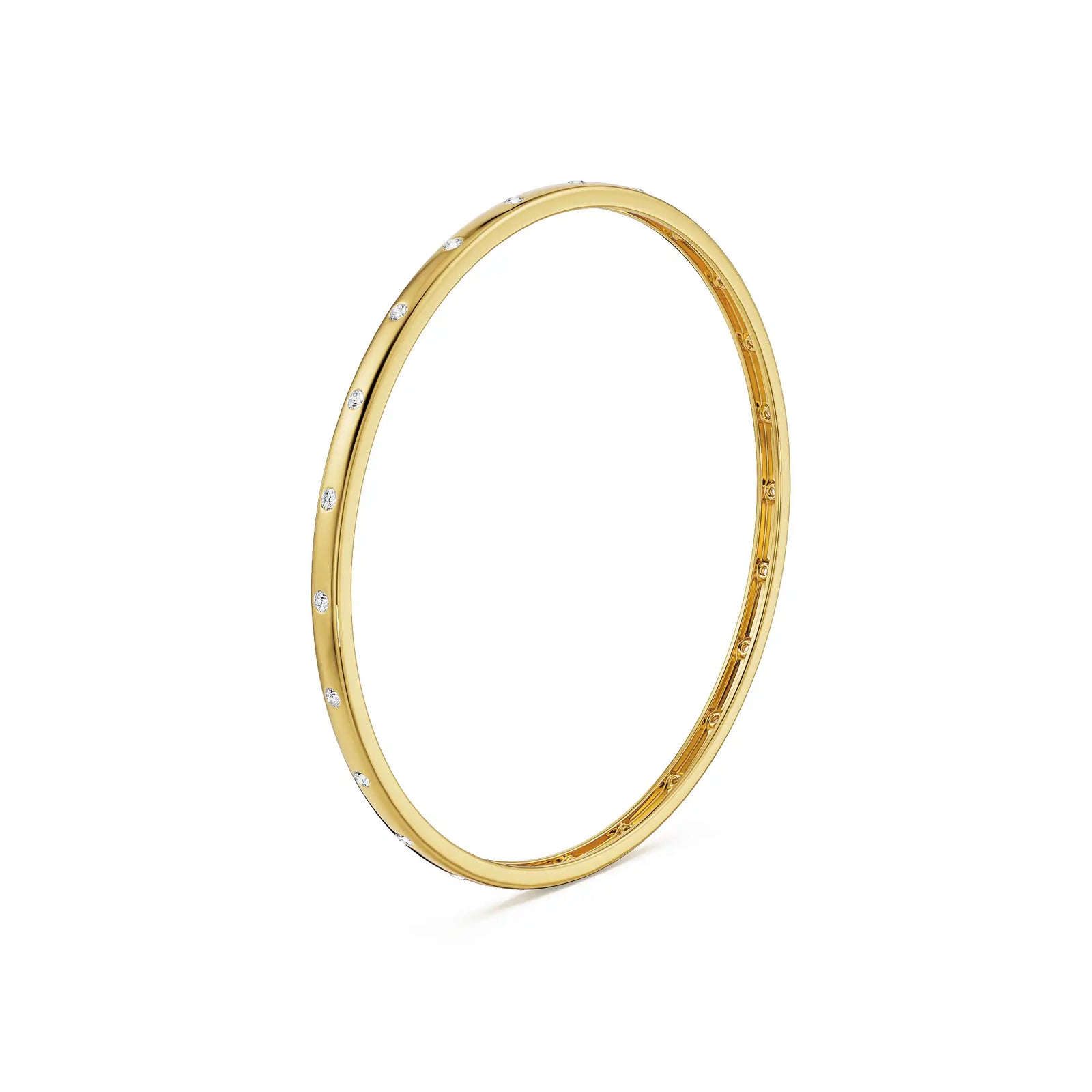 Starlight Row Lab Grown Diamond Bangle - side view