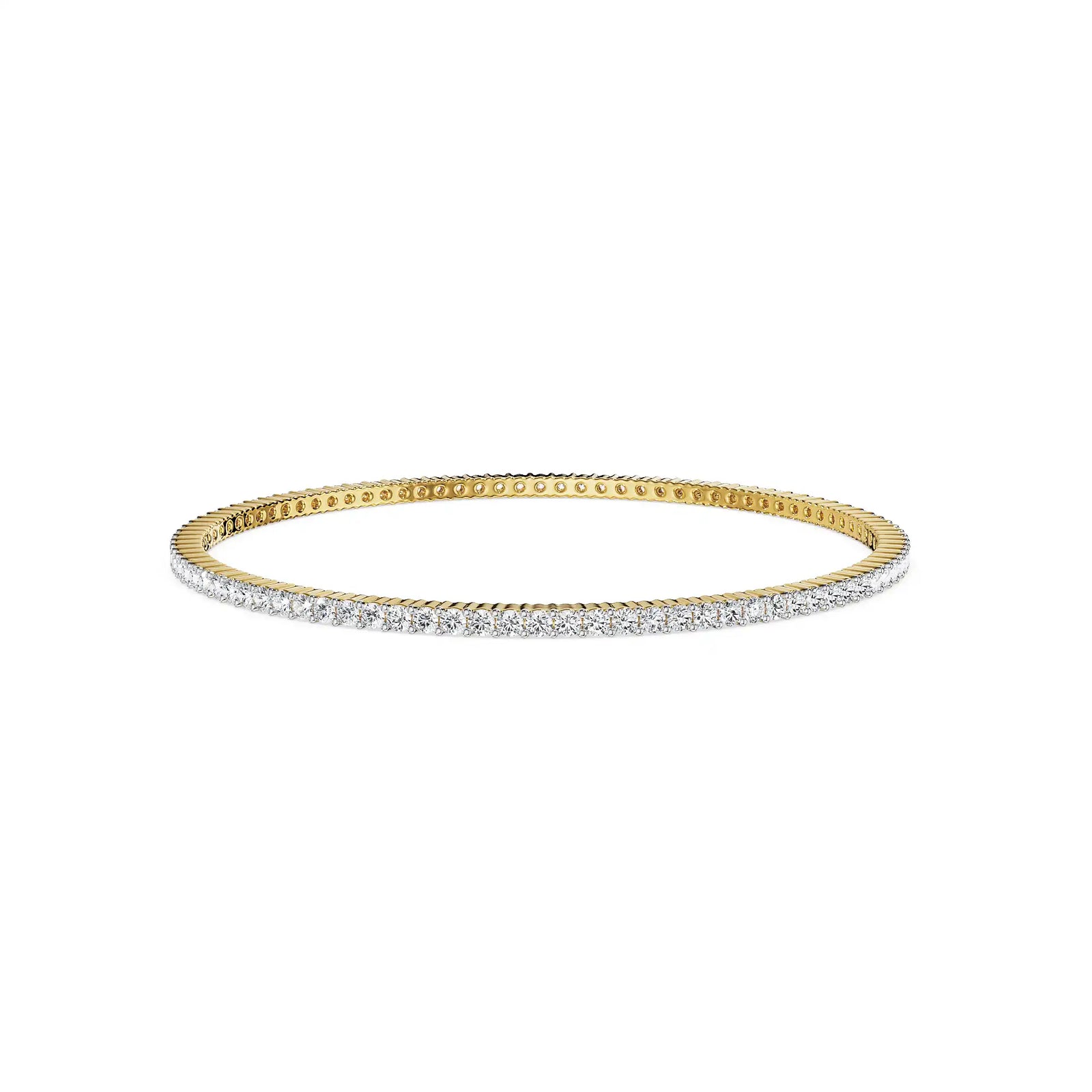 Serene Sleek Lab Grown Diamond Bangle - front view