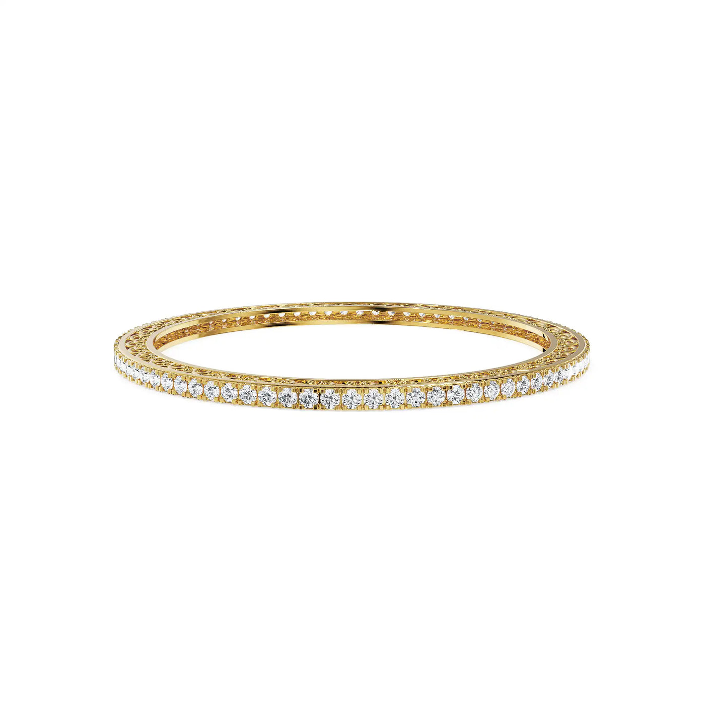 Golden Glimmer Lab Grown Diamond Bangle 9KT