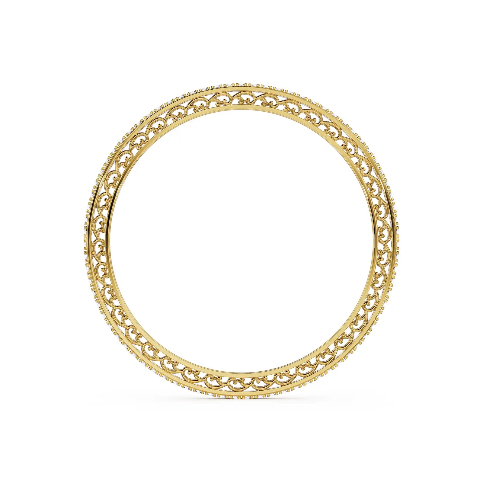 Golden Glimmer Lab Grown Diamond Bangle - back view